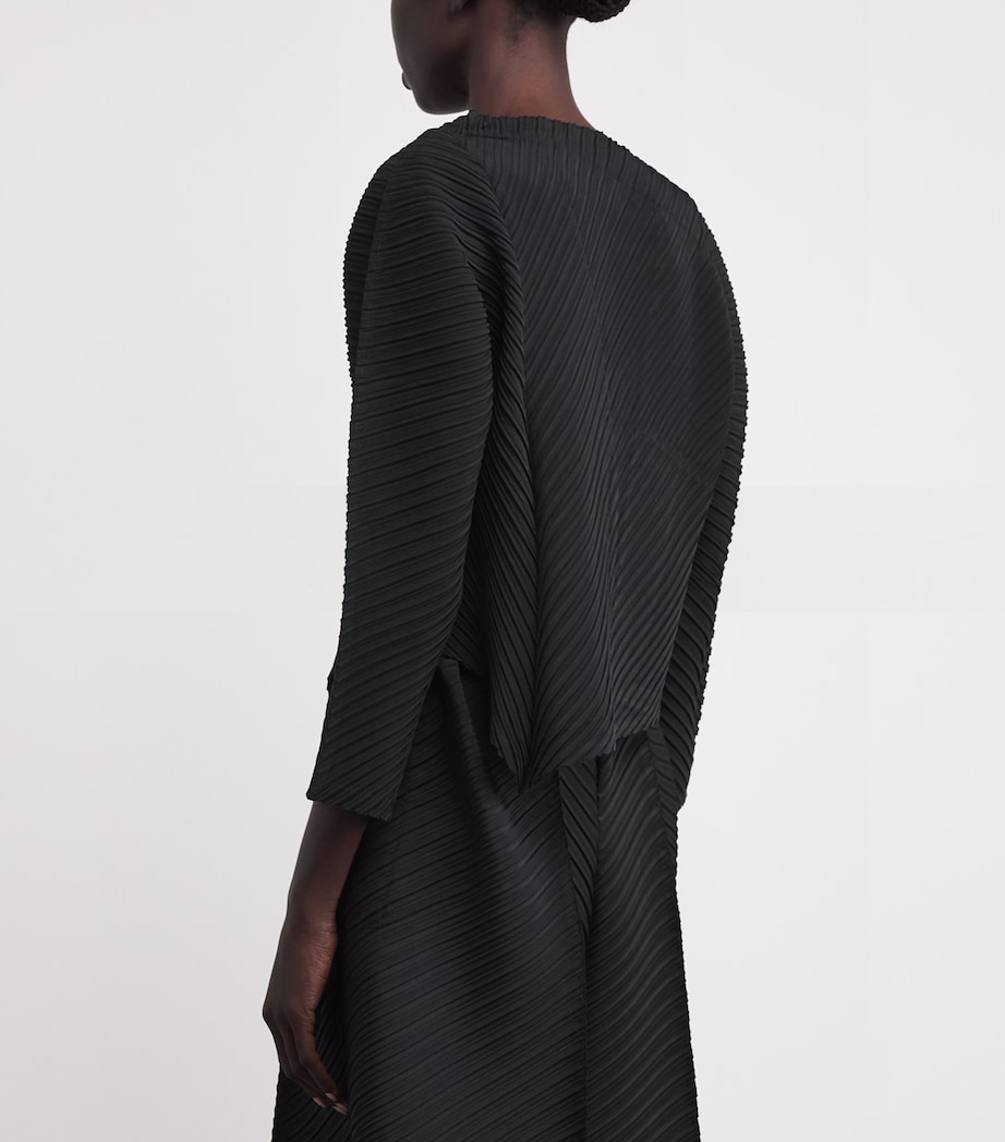 Issey Miyake Womens Plaster Pleats Cardigan Black Image 4