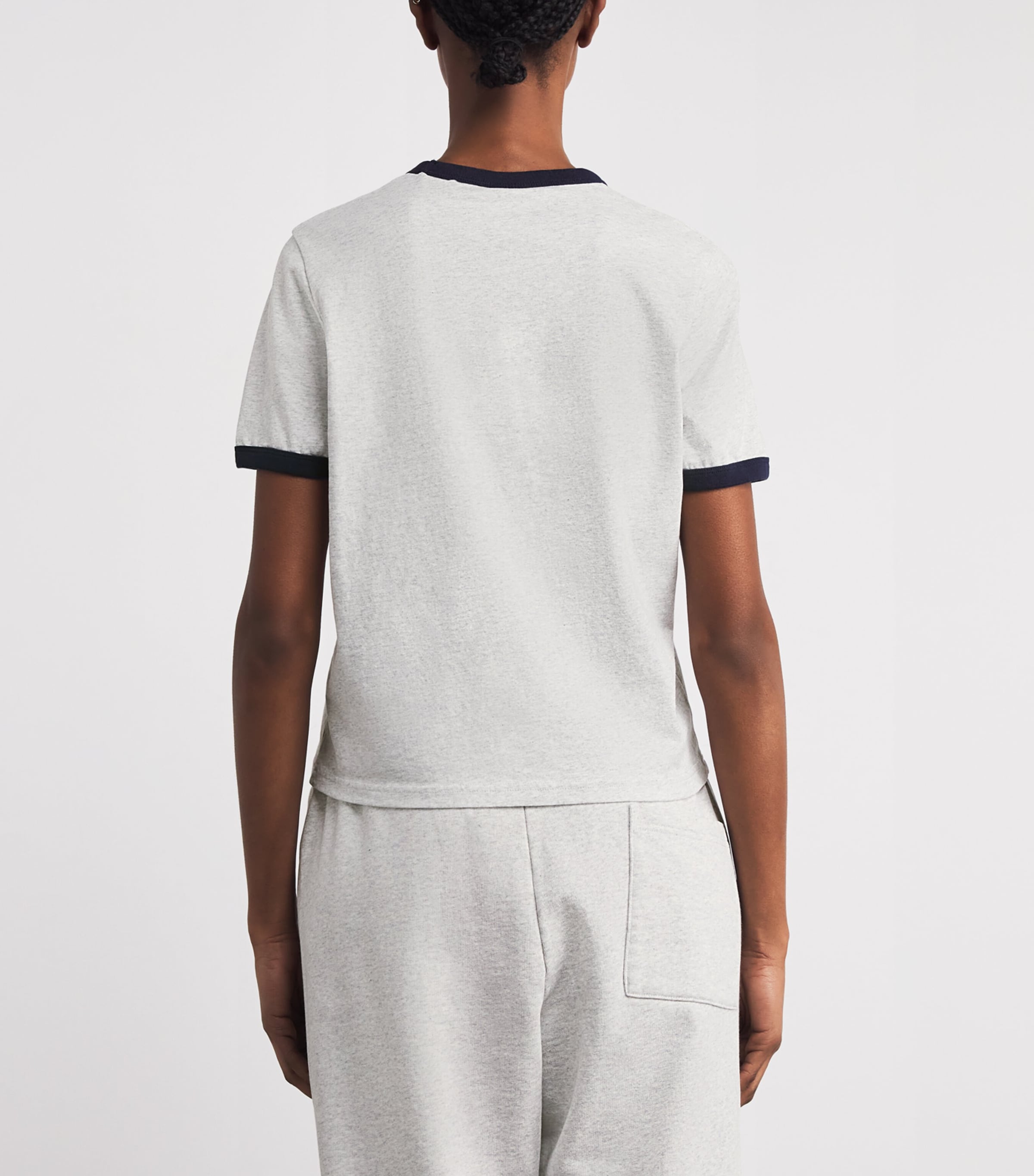 Cotton Yale T-Shirt 3915 HTH GRAY/DRK NV Image 4