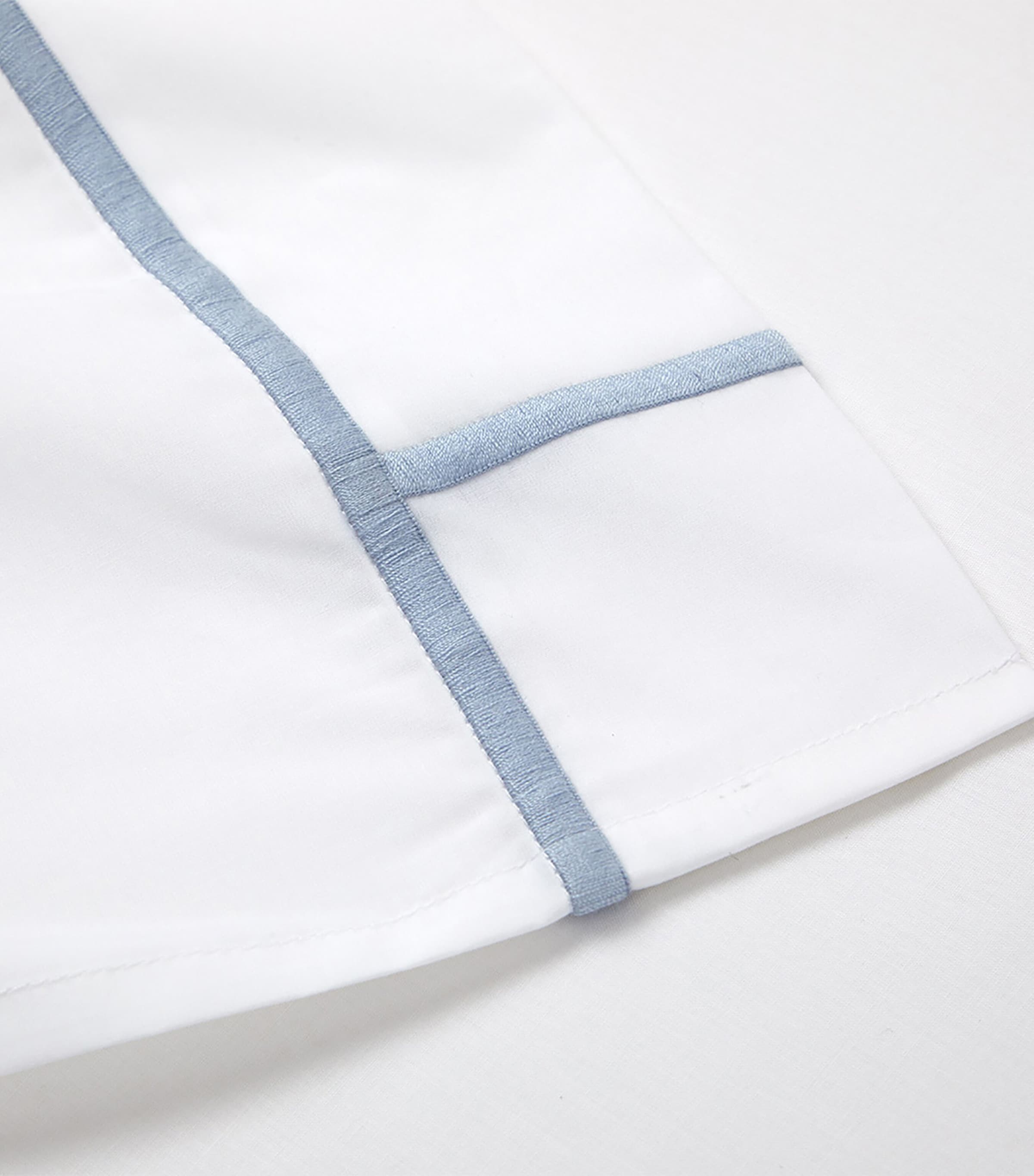Yves Delorme Pima Cotton Athena Celeste Double Flat Sheet (240cm x 295cm) Celeste Image 3