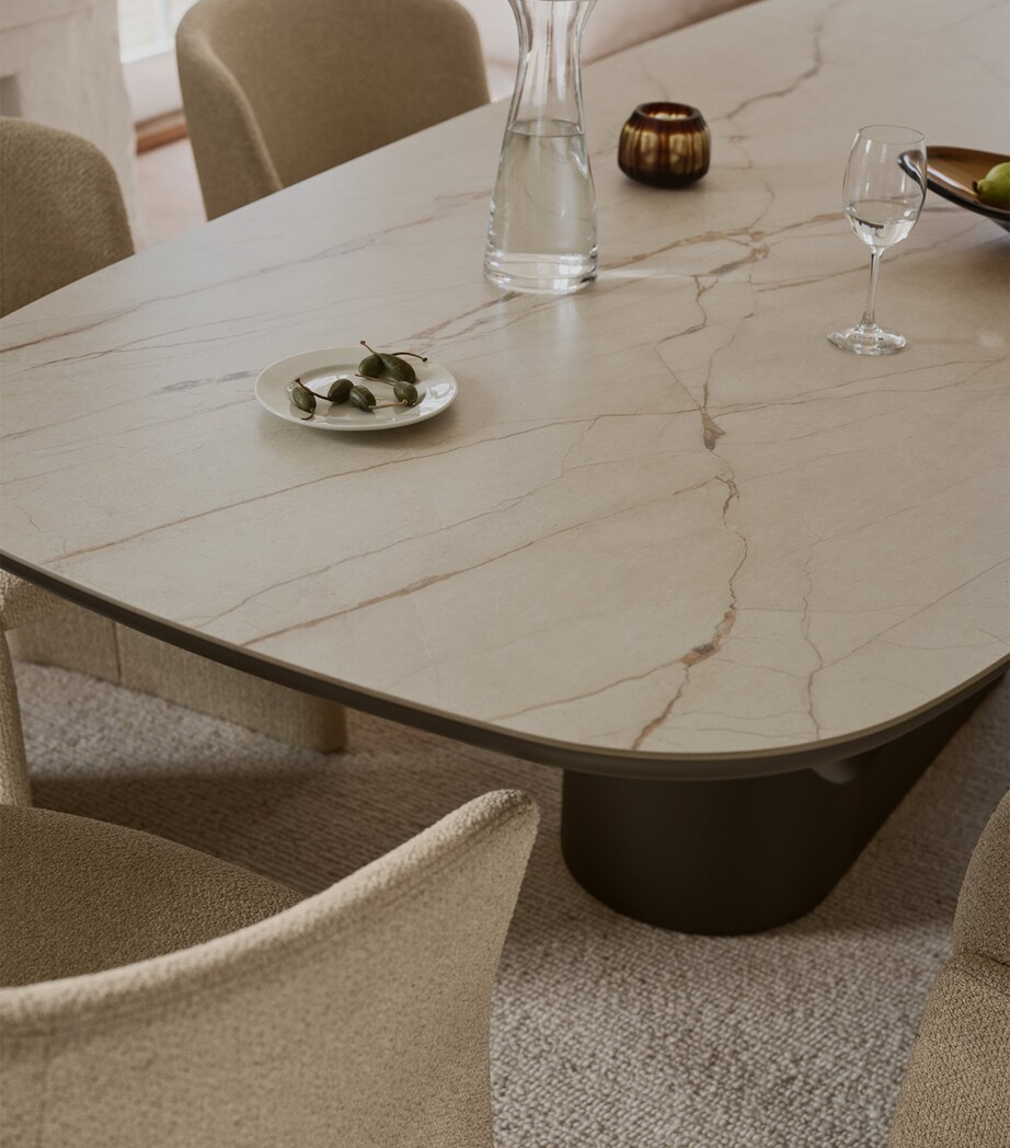 BoConcept Ceramic Volterra Dining Table White / Warm Beige Image 5