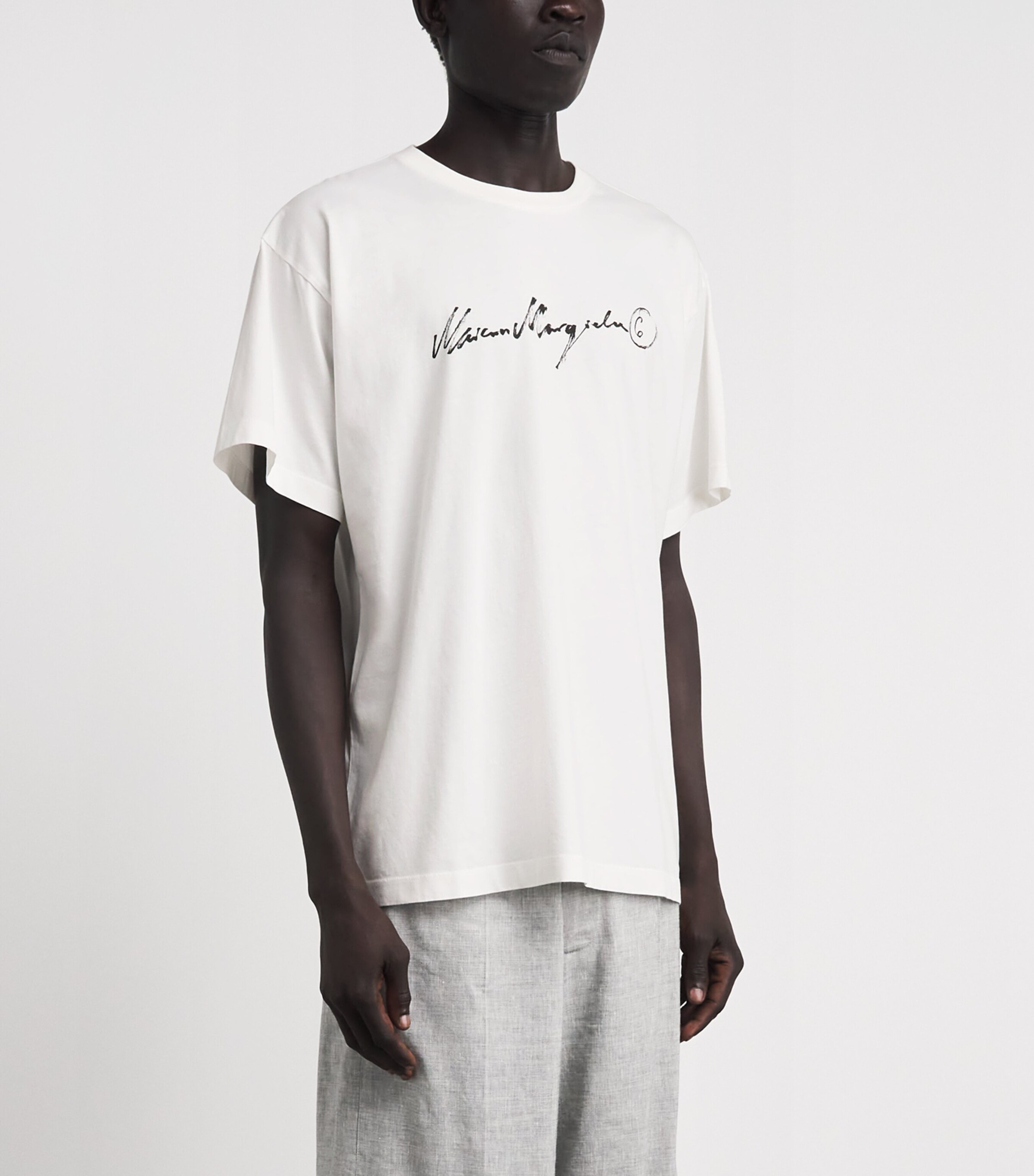 MM6 Maison Margiela White Cotton Logo T-Shirt | Harrods US