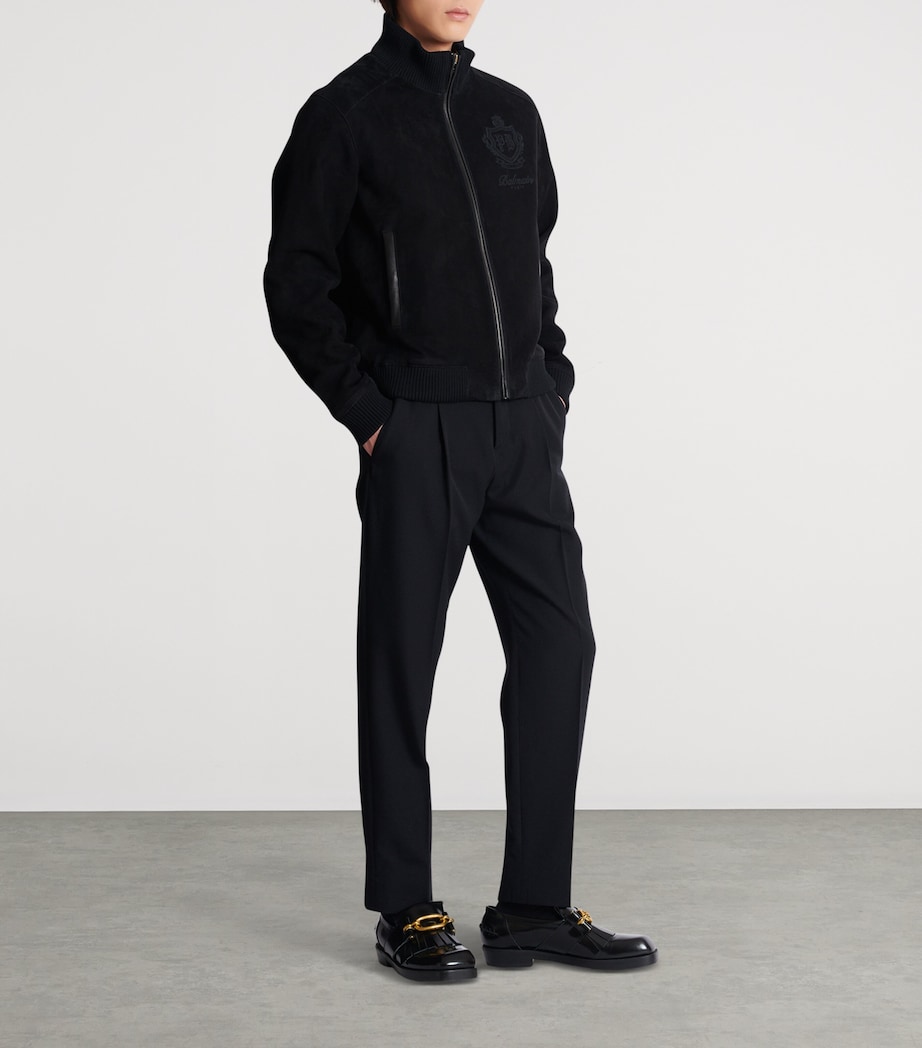 Suede College Emblem Jacket 0PA NOIR Image 2