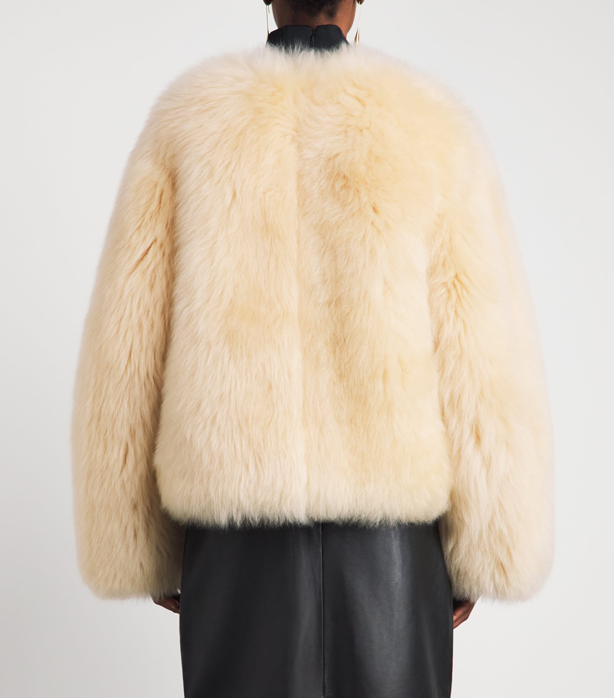 CHAROUX Womens Shearling Calin Coat Warm Cream Image 5
