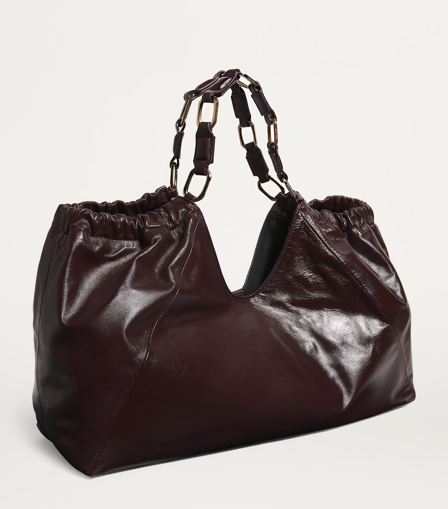 ANINE BING Medium Leather Kate Tote Bag Bordeaux Image 3