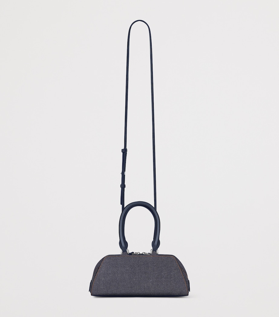 Mini Denim Antigona East-West Top-Handle Bag INDIGO BLUE Image 4