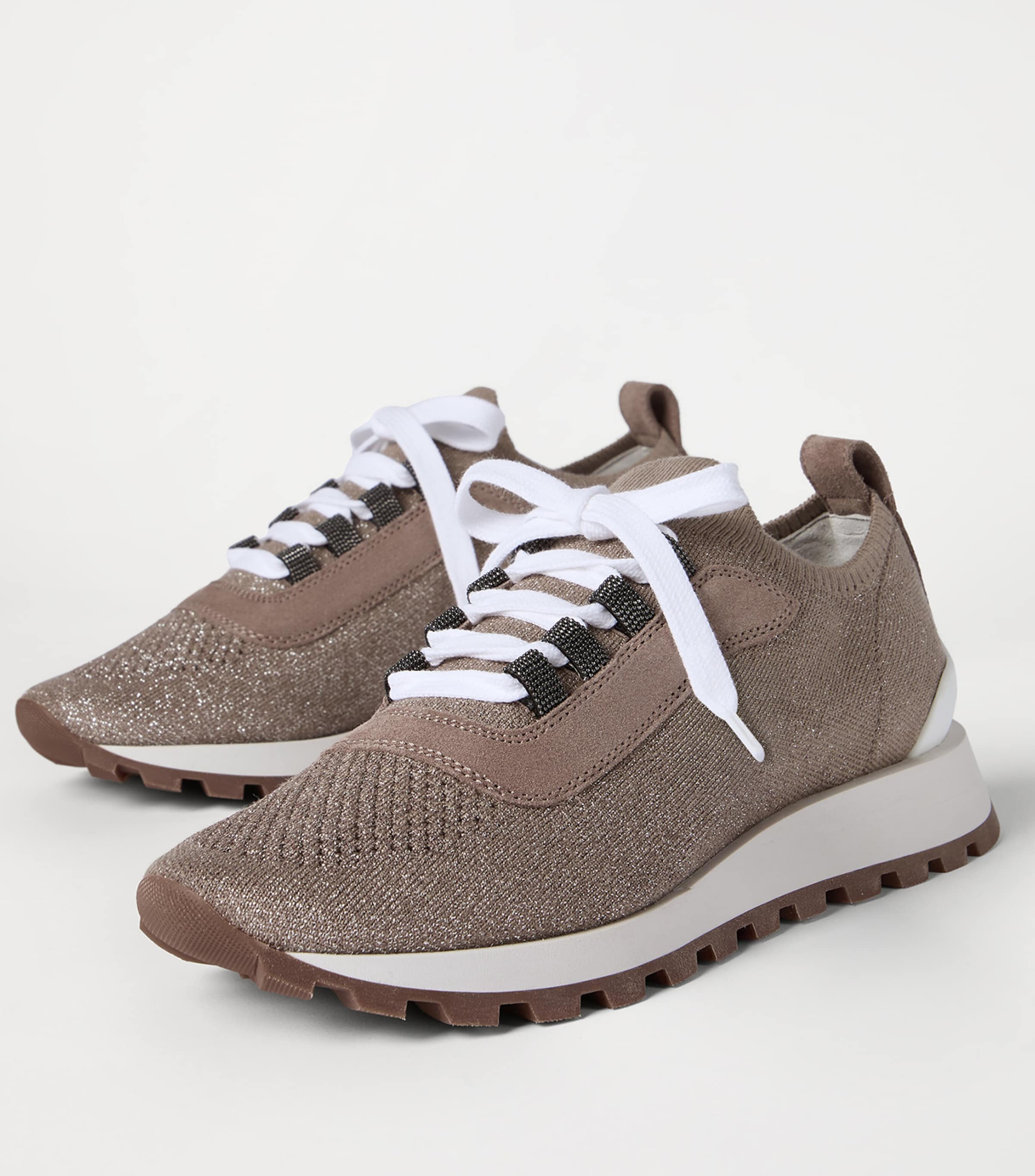 Brunello Cucinelli Cotton-Blend Knit Runner Sneakers Image 6