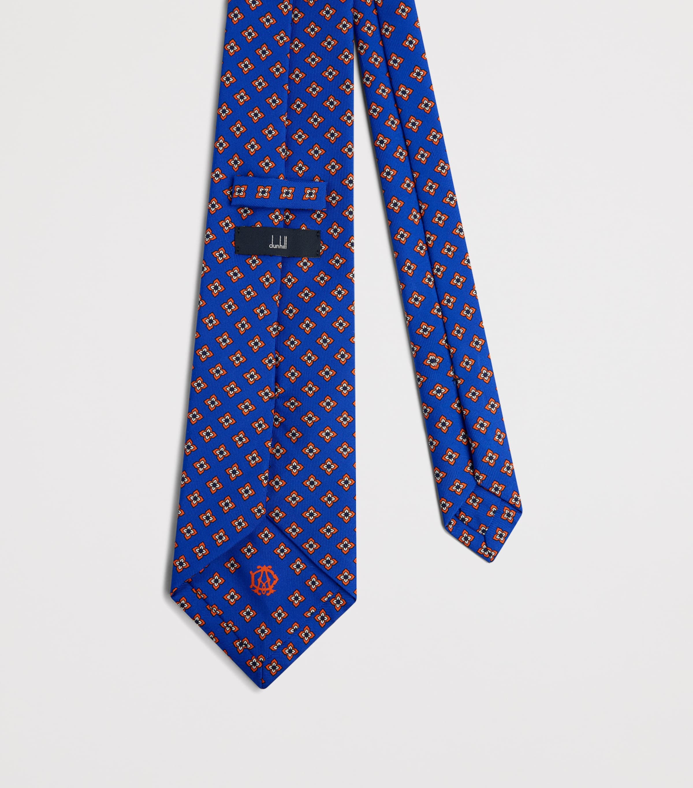 Dunhill Mulberry Silk Printed Tie Blue Image 2