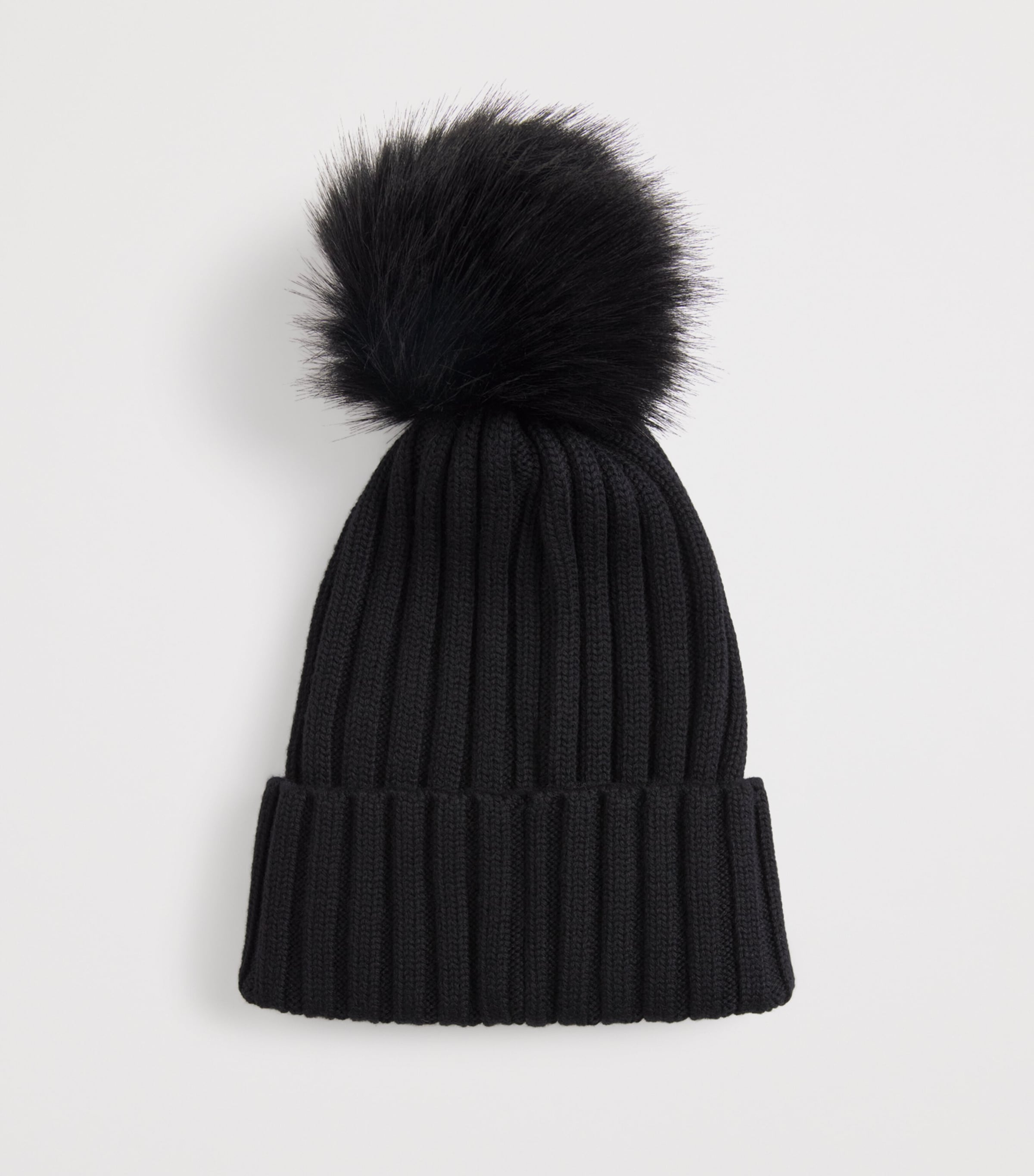 Virgin Wool Pom-Pom Beanie 999 Image 2