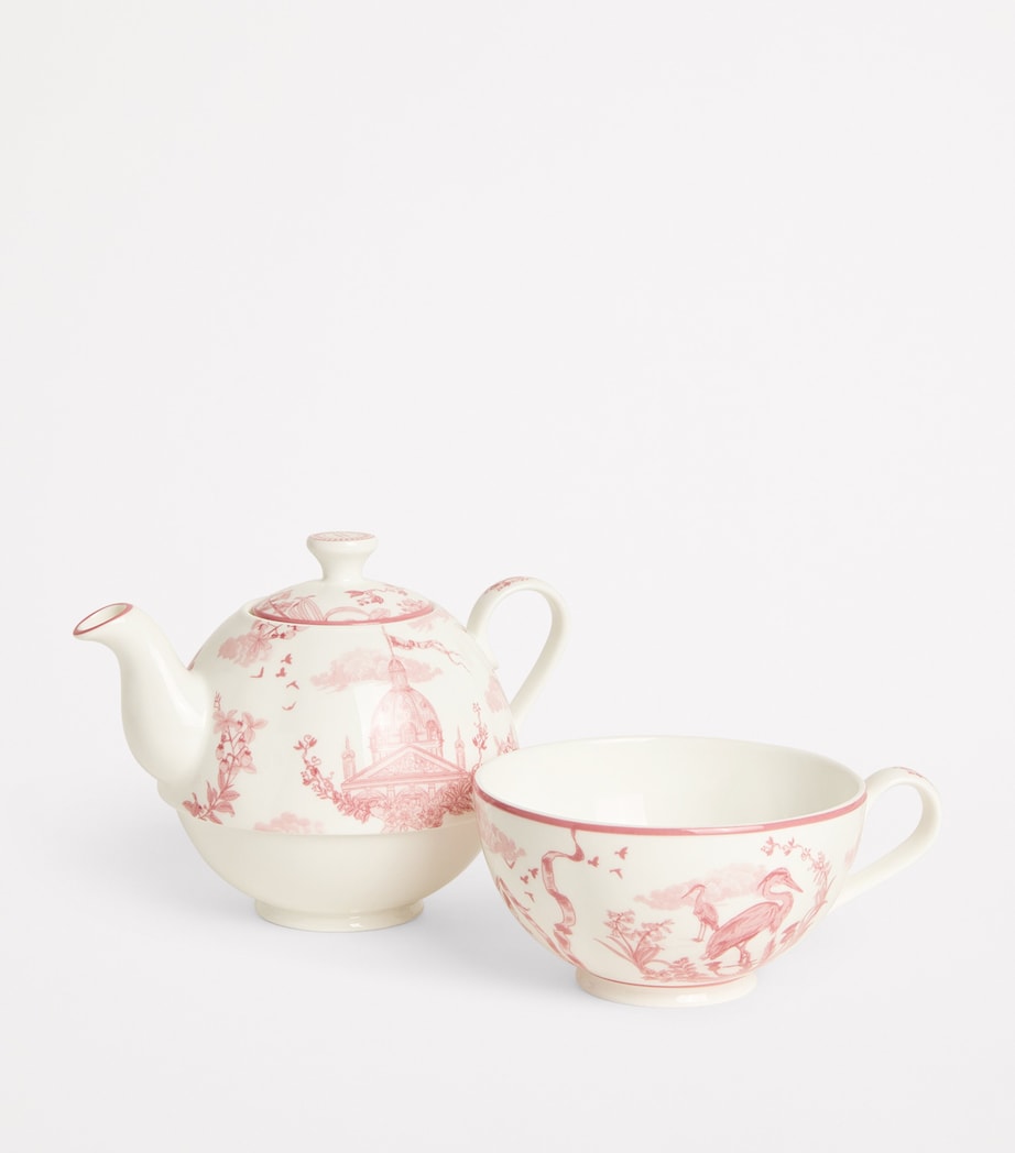 Bone China Toile Tea for One Set PINK Image 3