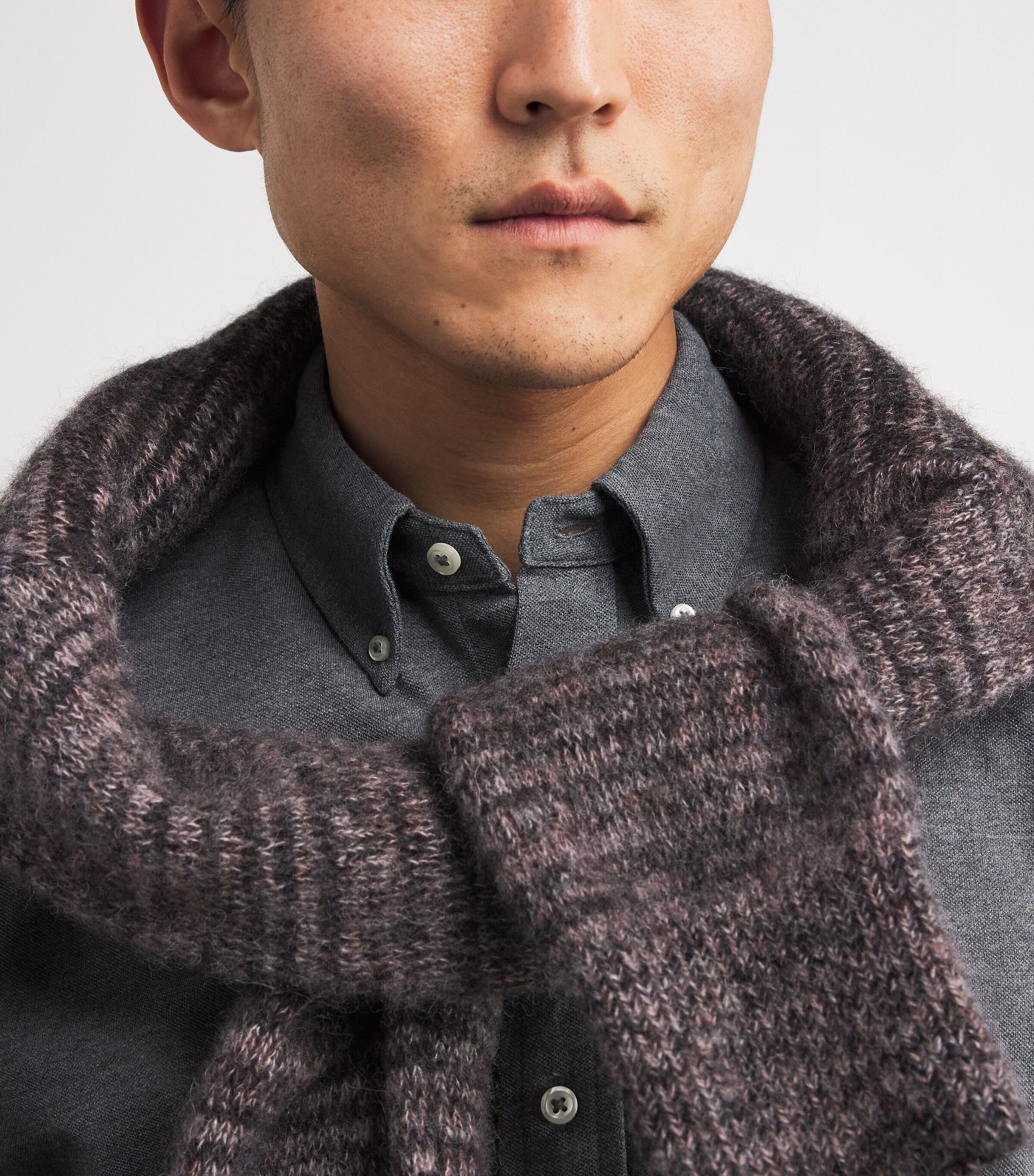 Cotton Featherweight Mesh Shirt GREY Image 6