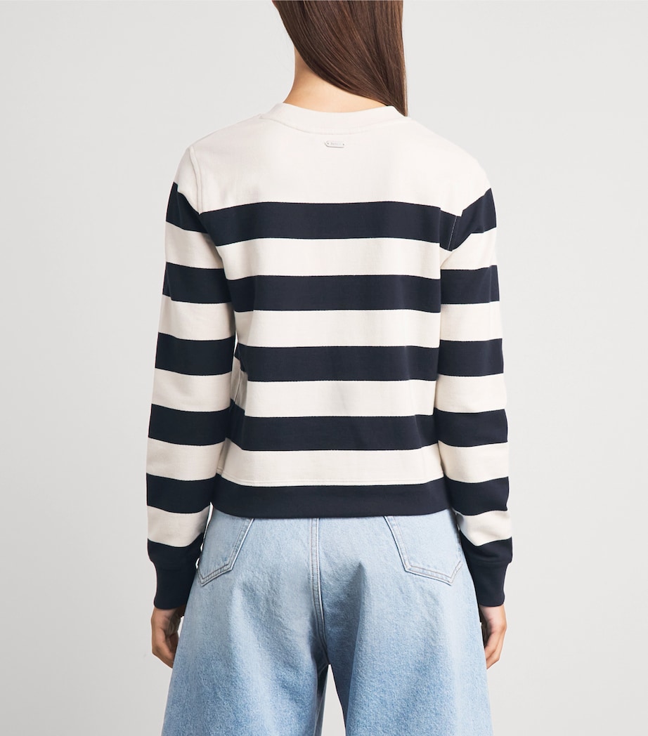 Barbour Womens Cotton Stripe Aylesby Sweatshirt Dark Navy Image 5