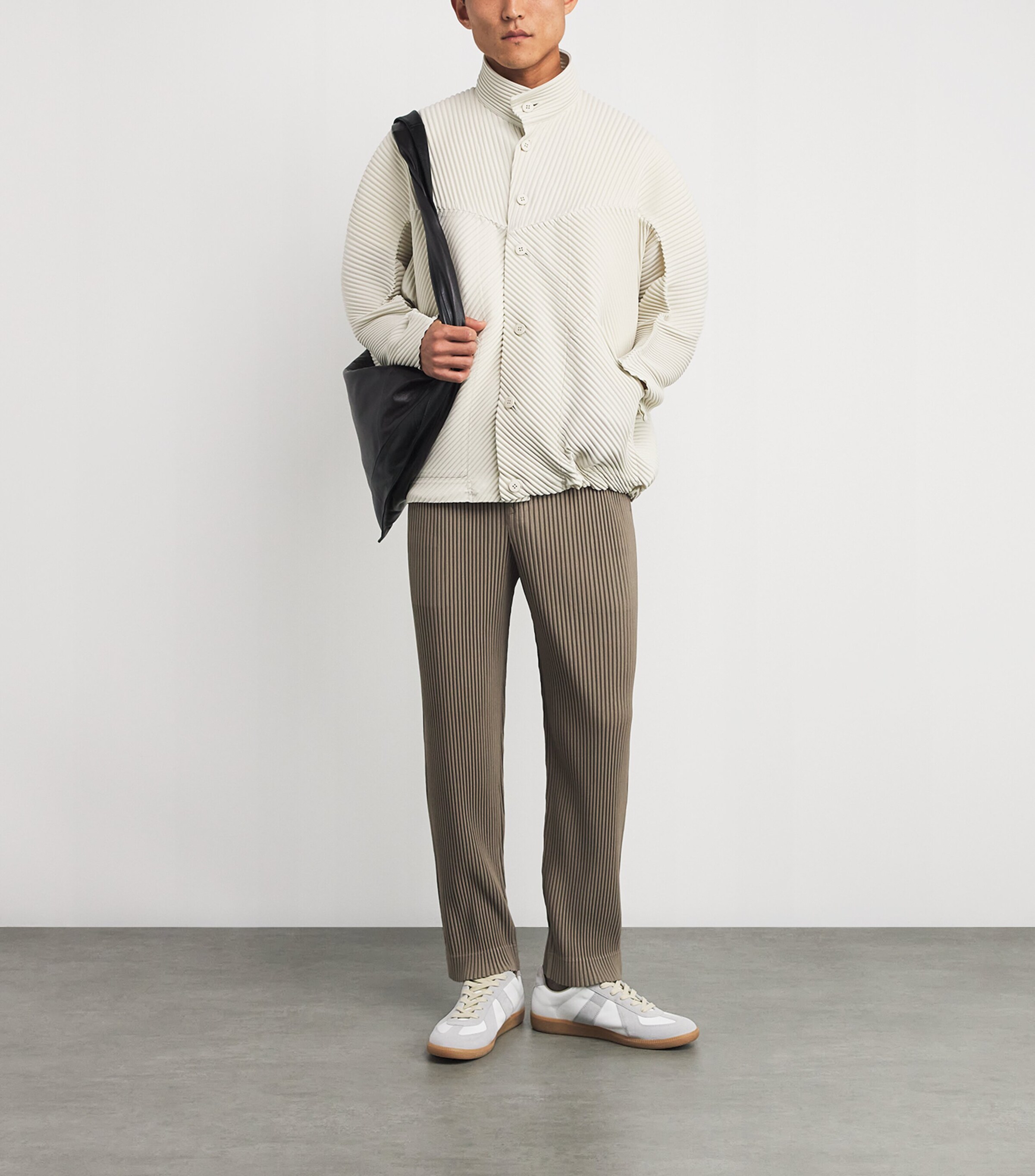 Homme Plissé Issey Miyake White Pleated Bomber Jacket | Harrods US