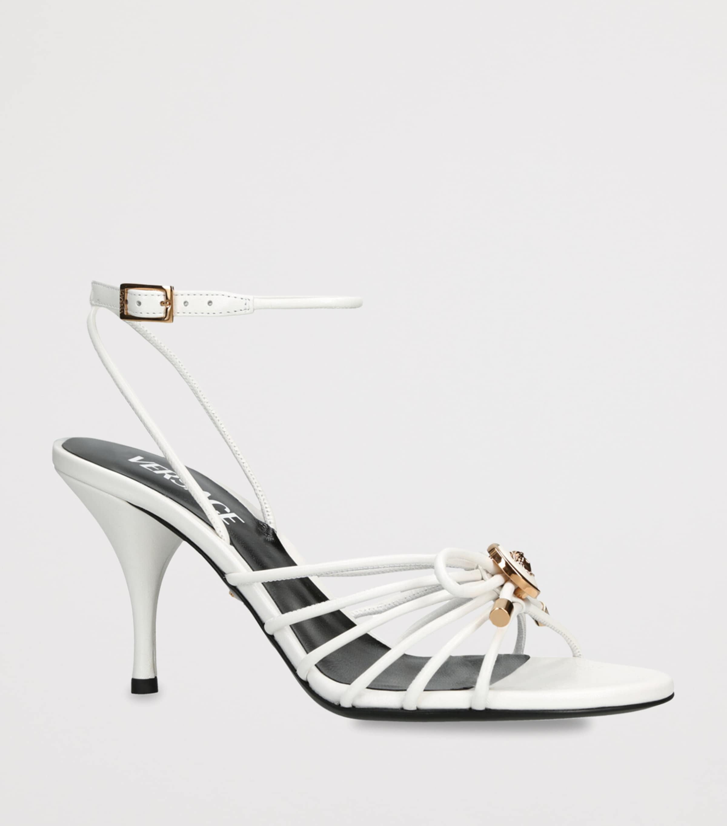 Leather Opera Bow Sandals 85 WHITE Image 3