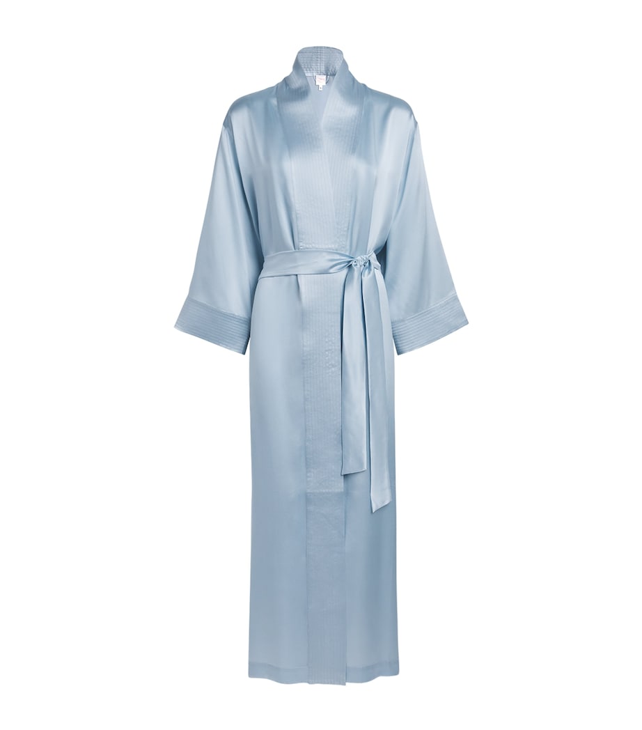 Loretta Caponi Womens Silk Nicla Robe Ice Water Image 1