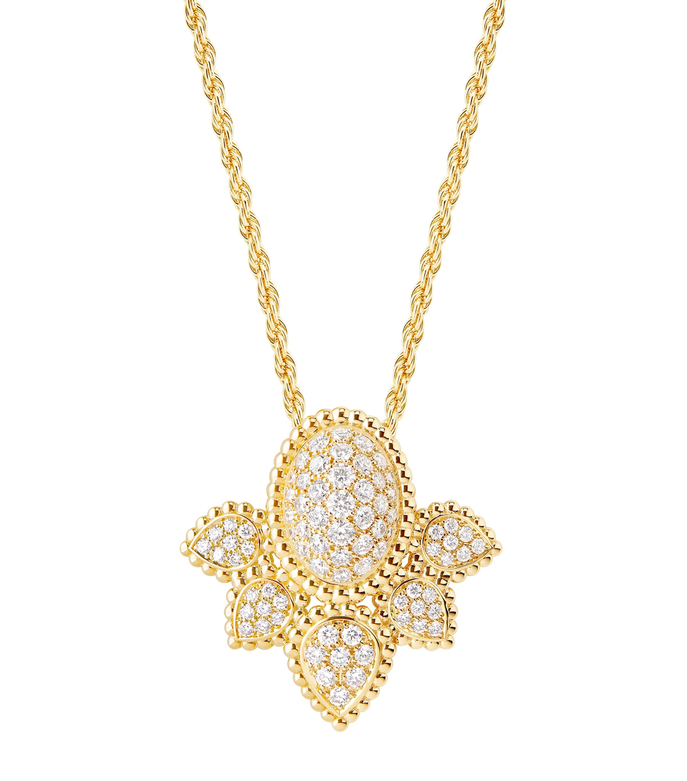 Boucheron Yellow Gold And Diamond Serpent Bohème Vintage Necklace In Gold