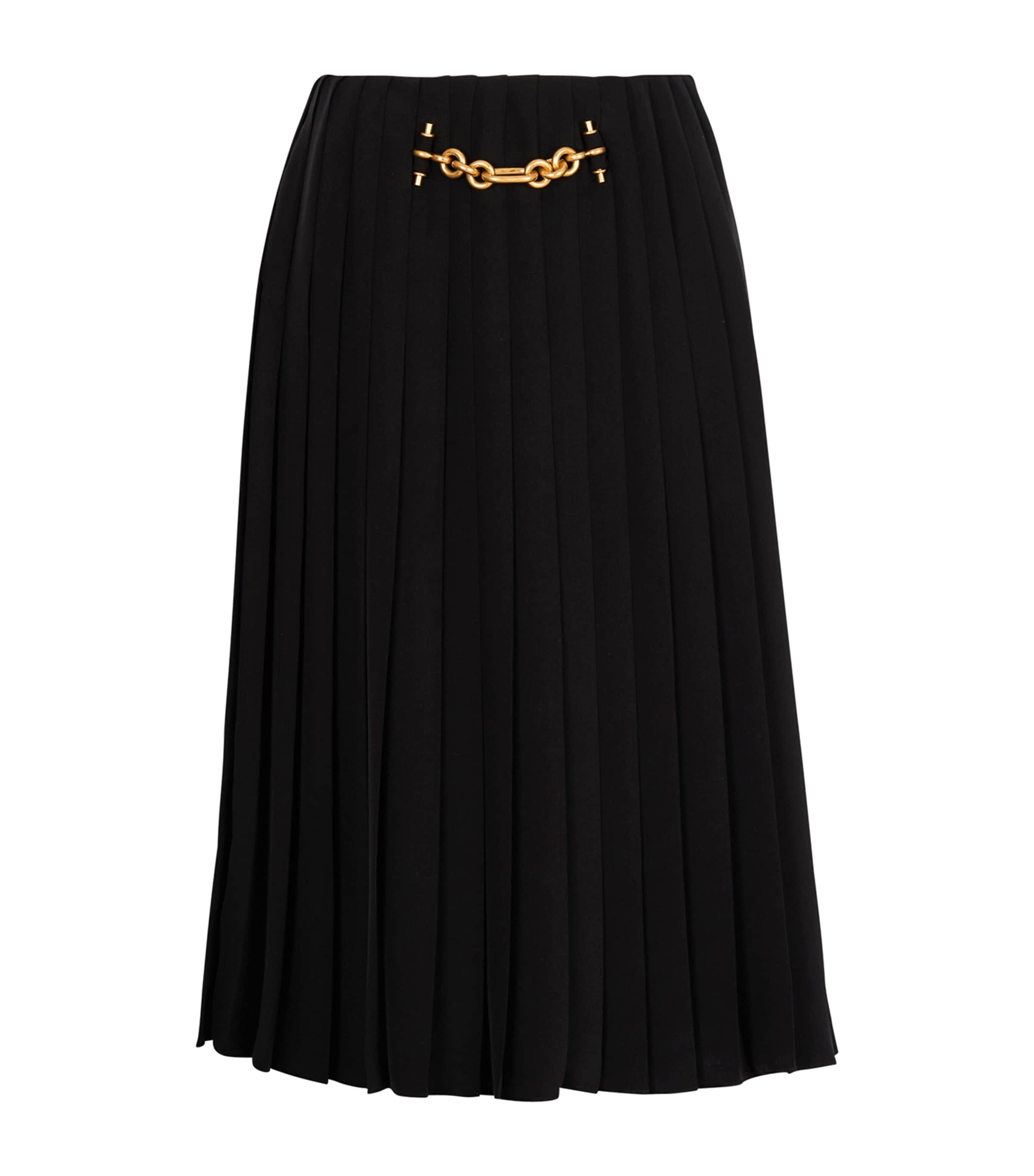Chain-Detail Pleated Midi Skirt 0PA NOIR Image 1