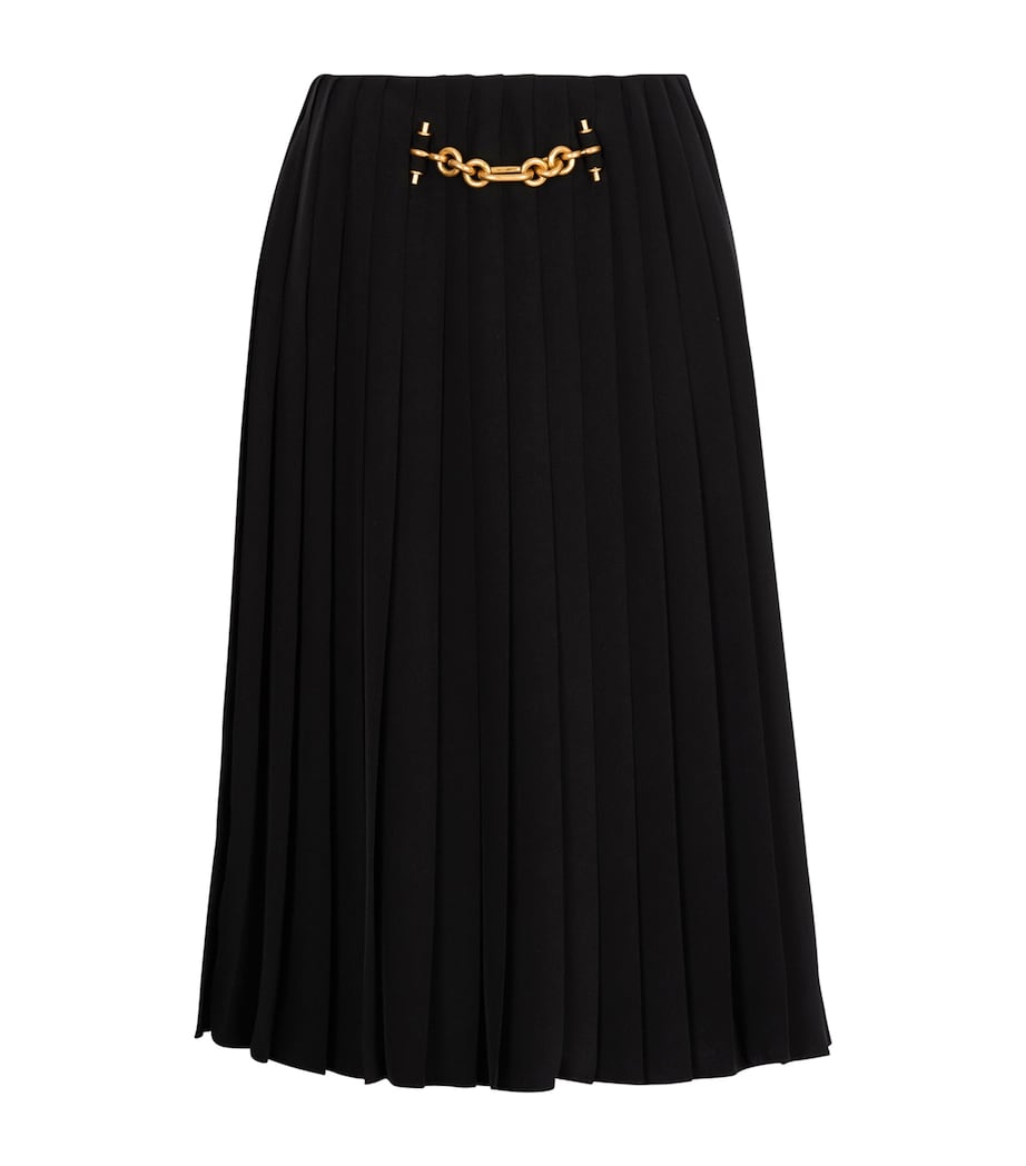 Chain-Detail Pleated Midi Skirt 0PA NOIR Image 1