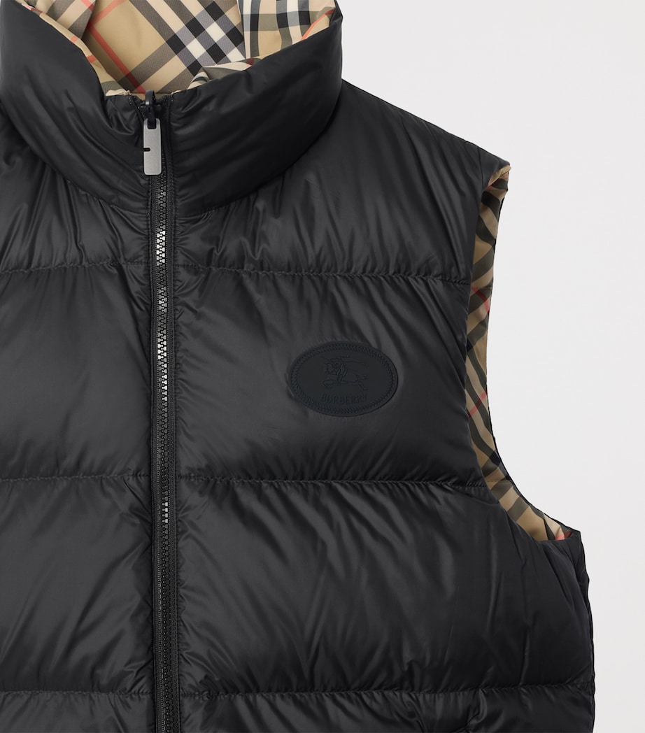 Down Reversible Check Puffer Gilet SAND IP CHECK Image 5