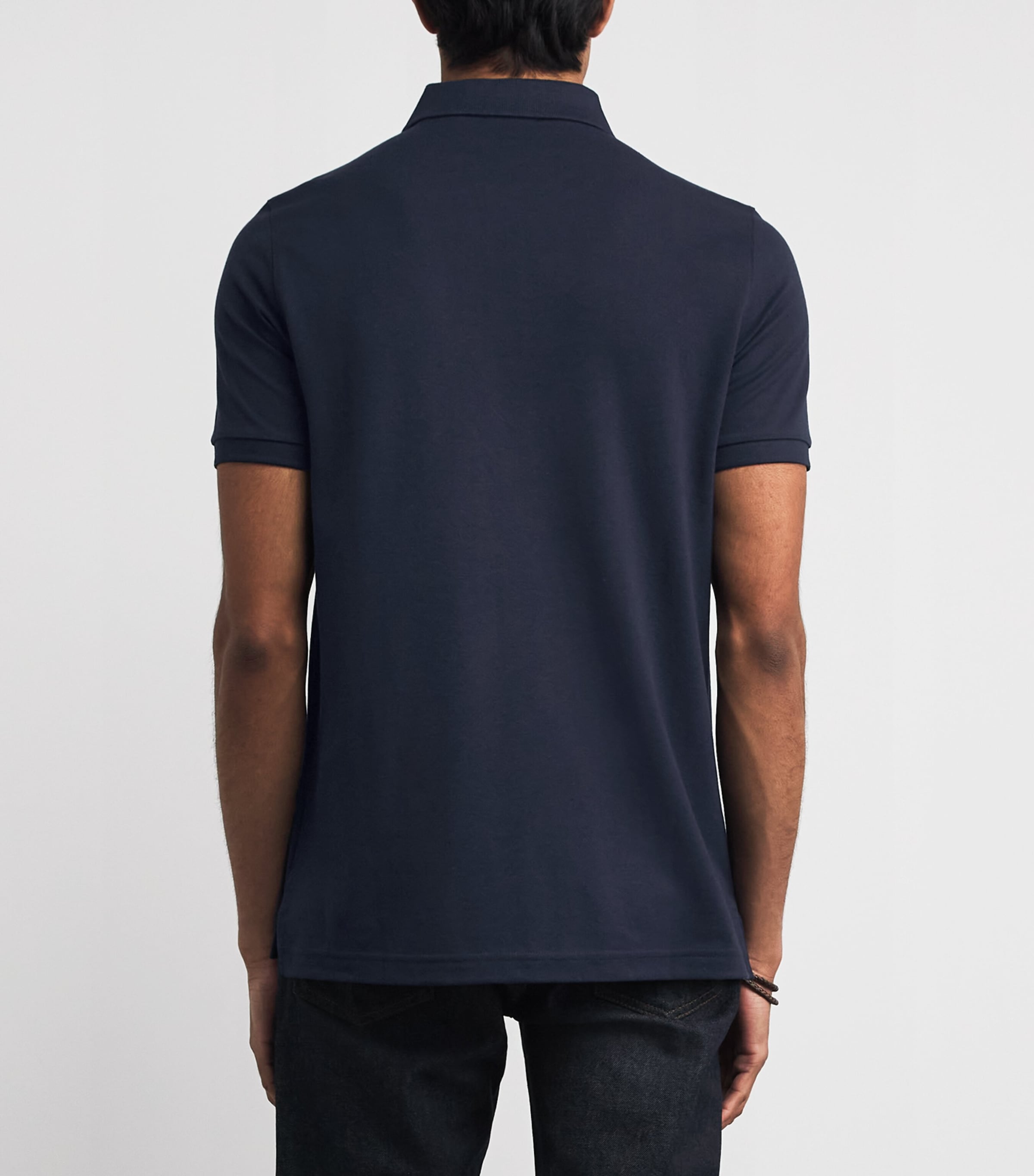 Falke Mens Pima Cotton Piqué Polo Shirt Space Blue Image 5