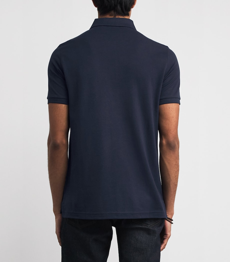 Falke Mens Pima Cotton Piqué Polo Shirt Space Blue Image 5