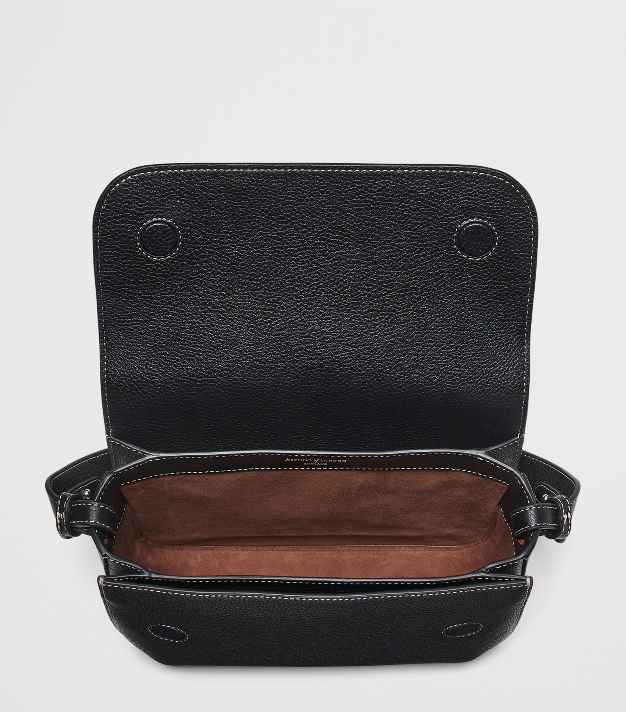 Aspinal Of London Large Leather Ella Cross-Body Bag Black Image 5