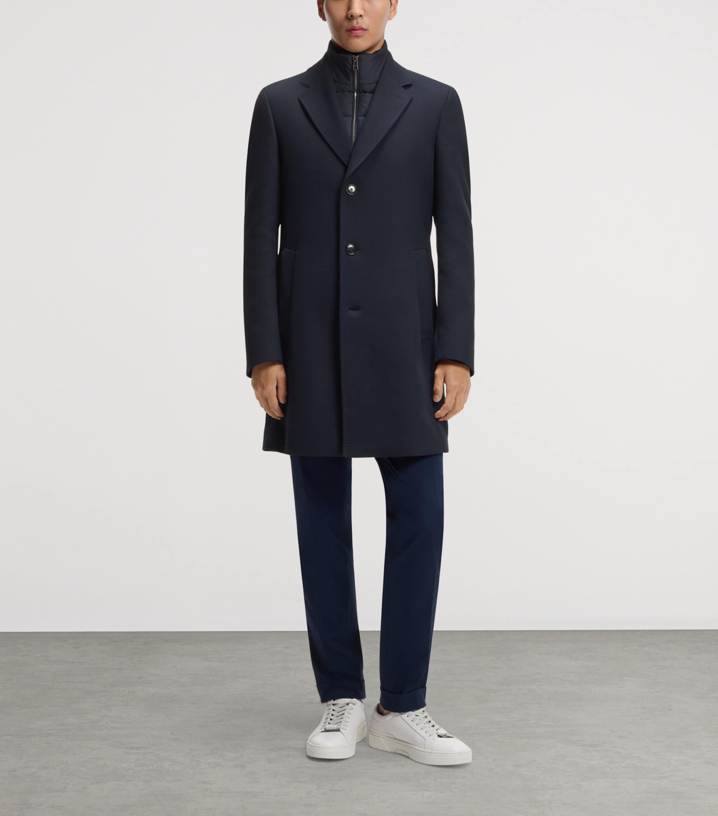 BOSS Mens Cotton-Blend Padded-Liner Coat Image 2