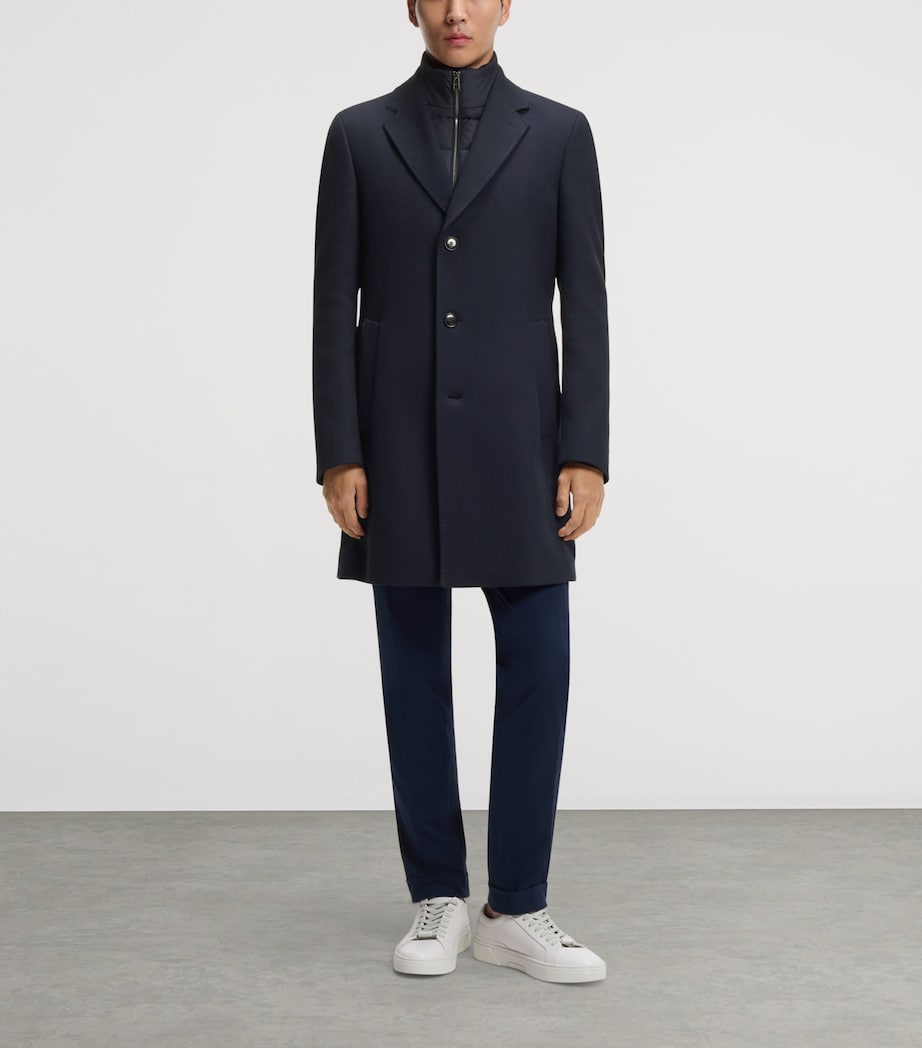 BOSS Mens Cotton-Blend Padded-Liner Coat Image 2