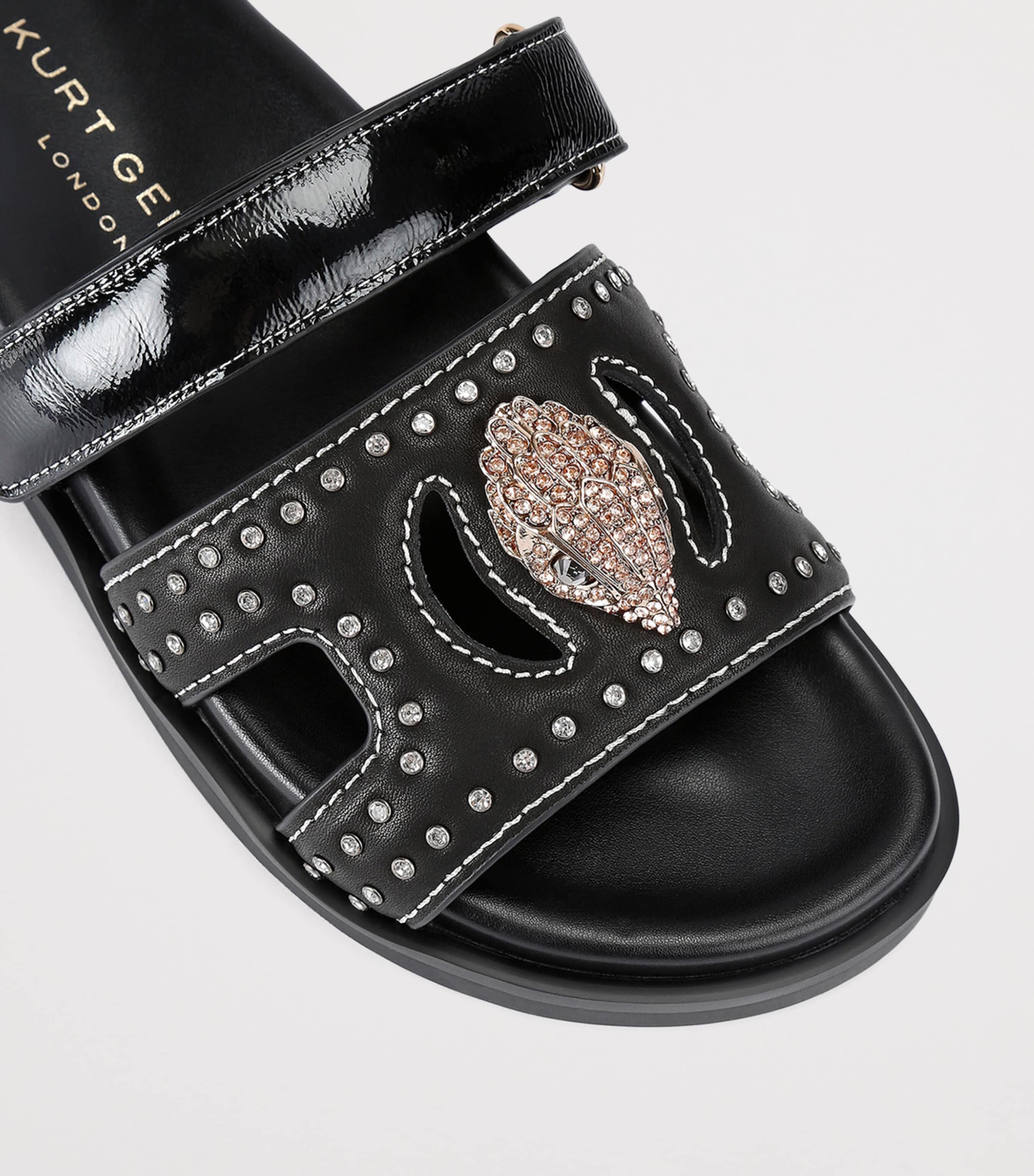 Leather Eagle Cut-Out Slides BLK/OTHER Image 3