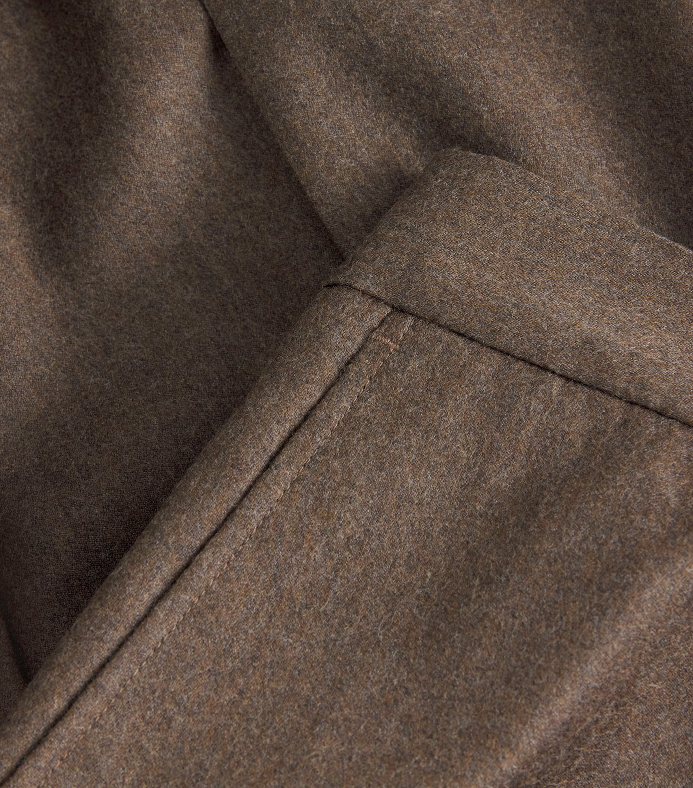 Virgin Wool-Cashmere Flat Front Trousers 41 BROWN Image 5