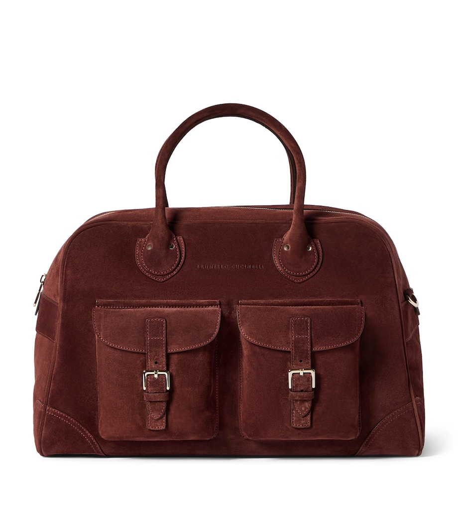 Brunello Cucinelli Suede Travel Holdall Bag Image 1