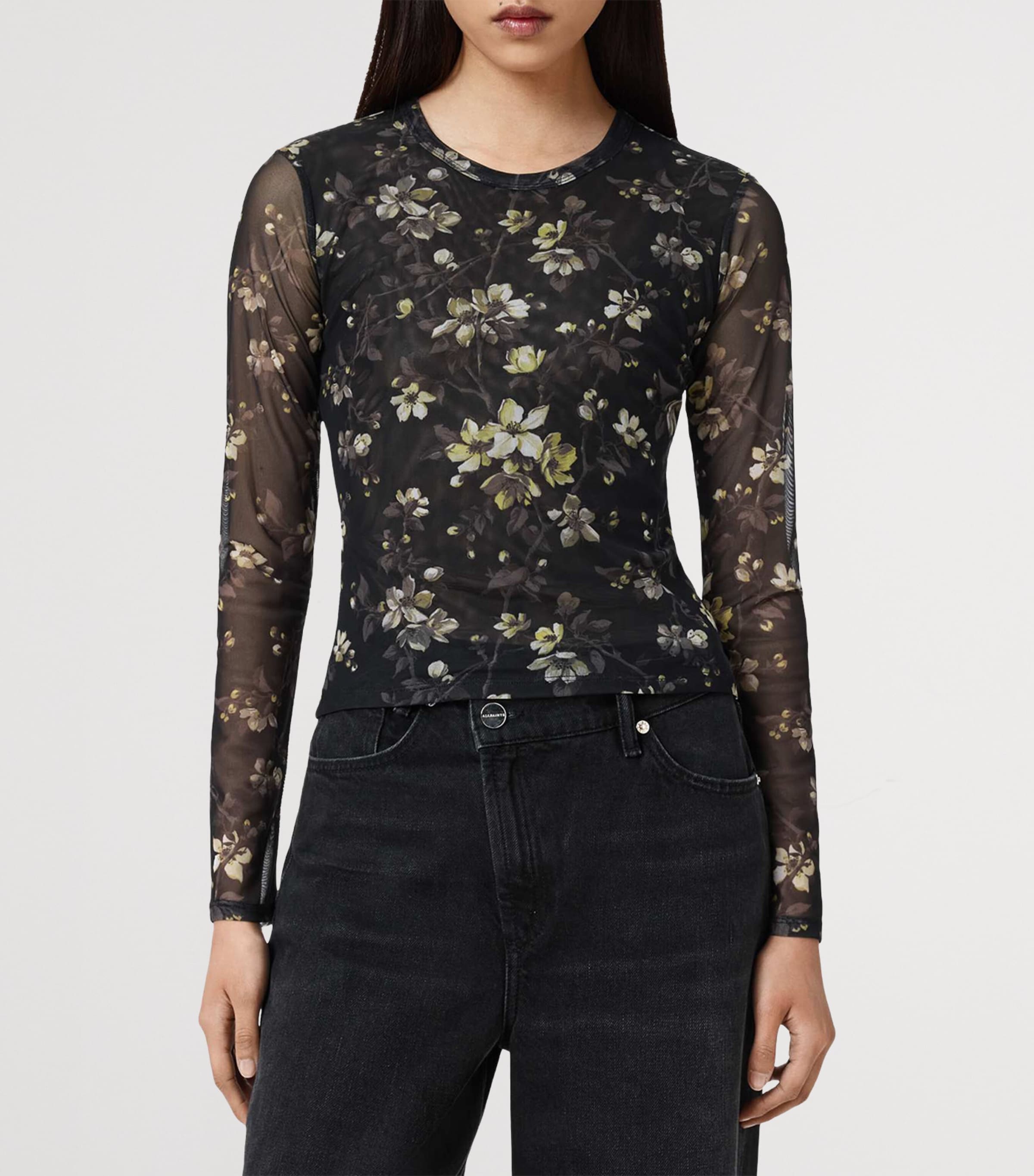 Long-Sleeve Floral Ellie T-Shirt VINE BLACK Image 7
