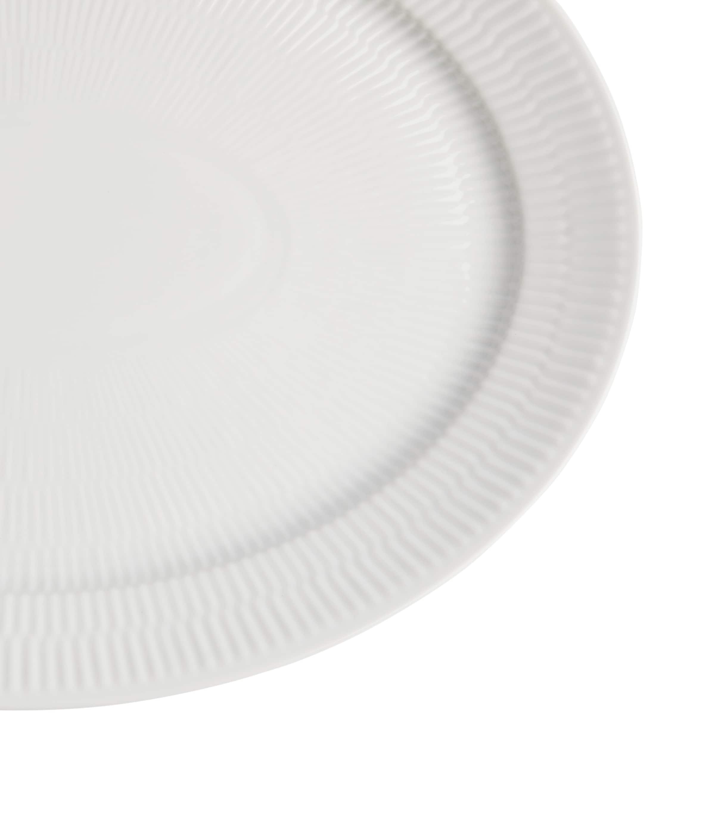 White Fluted Oval Dish (34cm x 27.5cm) WHITE Image 4