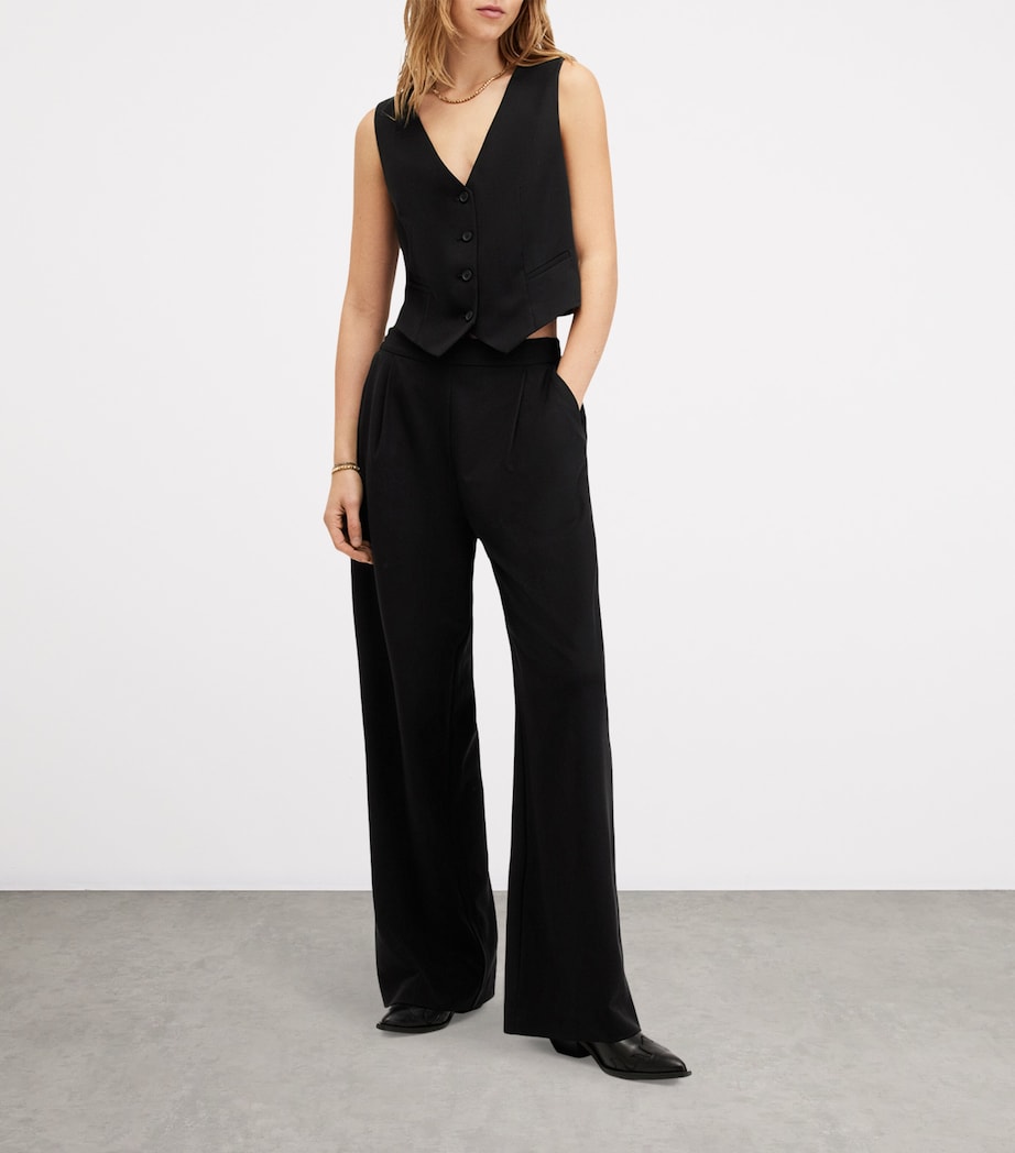 AllSaints Womens Aleida Waistcoat Black Image 3