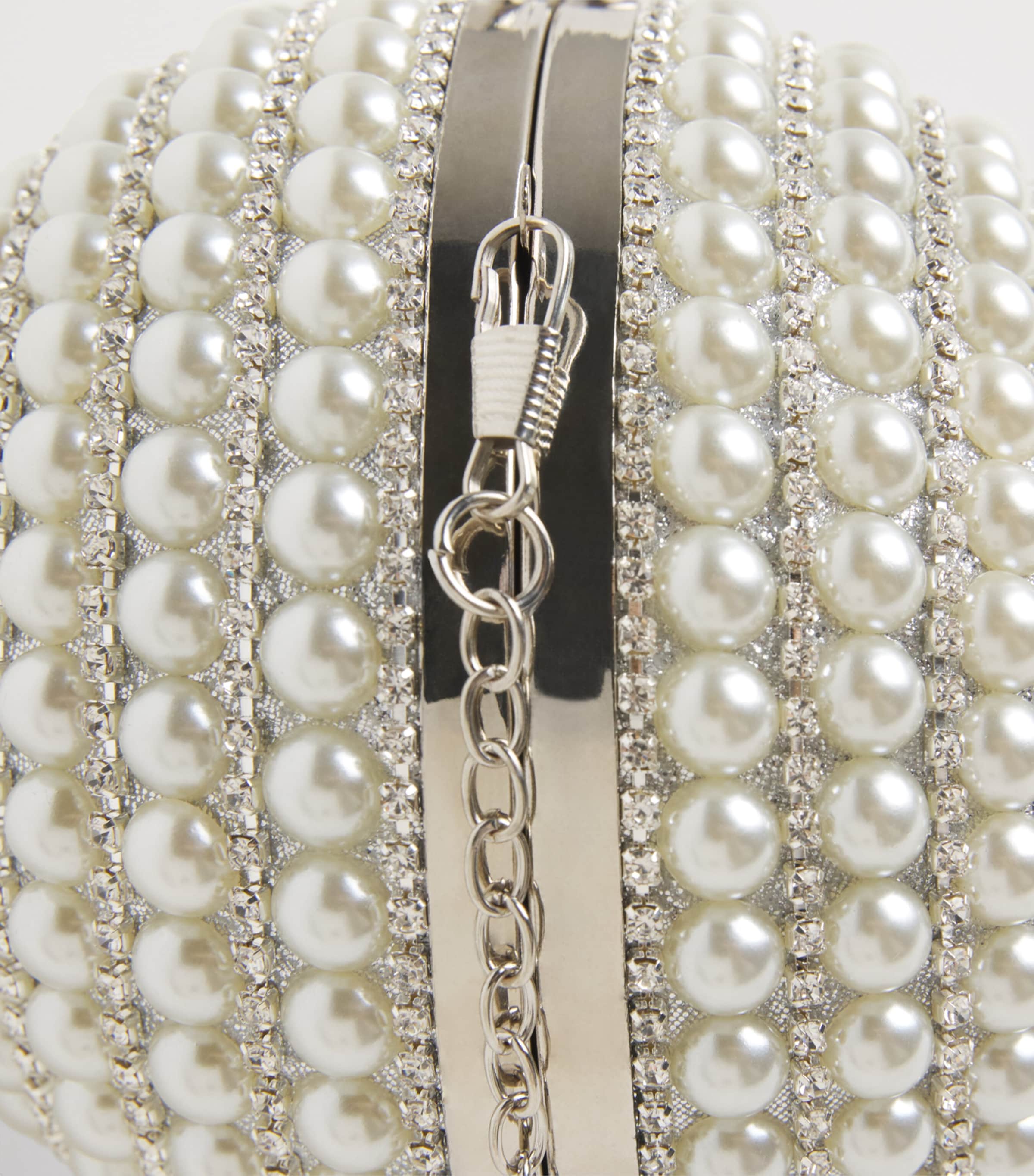 David Charles Faux Pearl Cross-Body Bag S Silver Image 4
