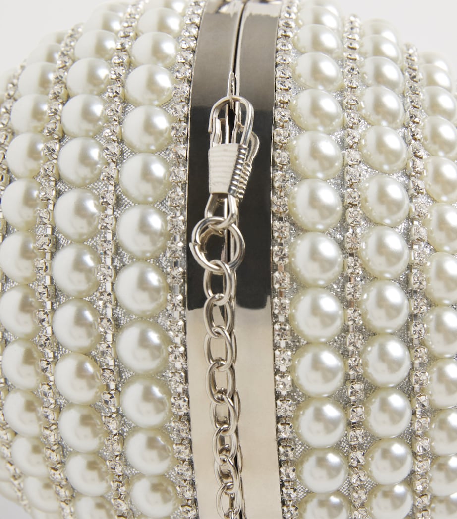 David Charles Faux Pearl Cross-Body Bag S Silver Image 4