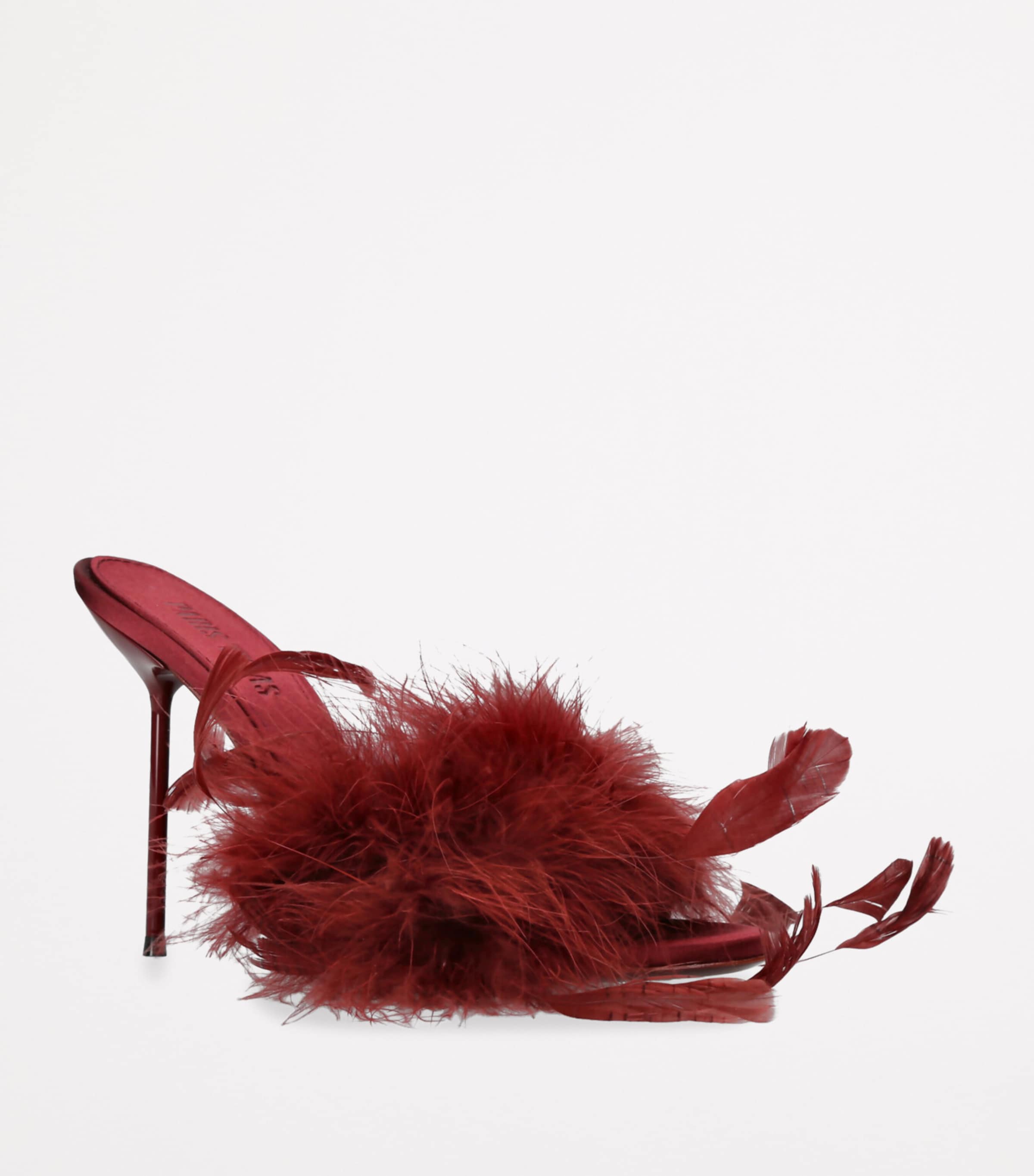 Paris Texas Feather Lidia Mules 105 Red/dark Image 3