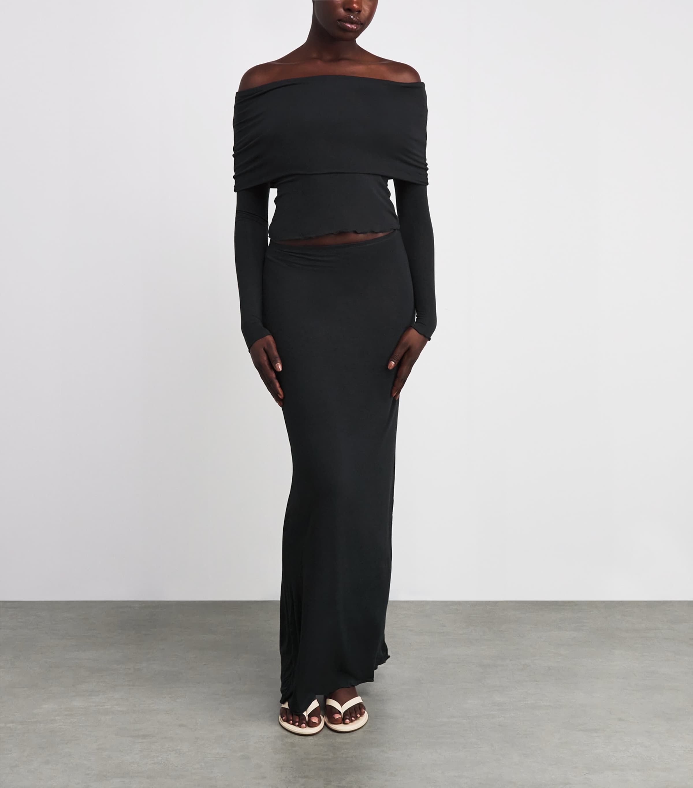 Sheer Modal Maxi Skirt ONYX Image 2