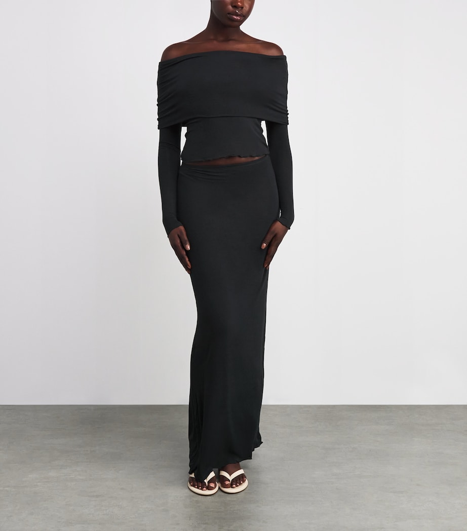 Sheer Modal Maxi Skirt ONYX Image 2