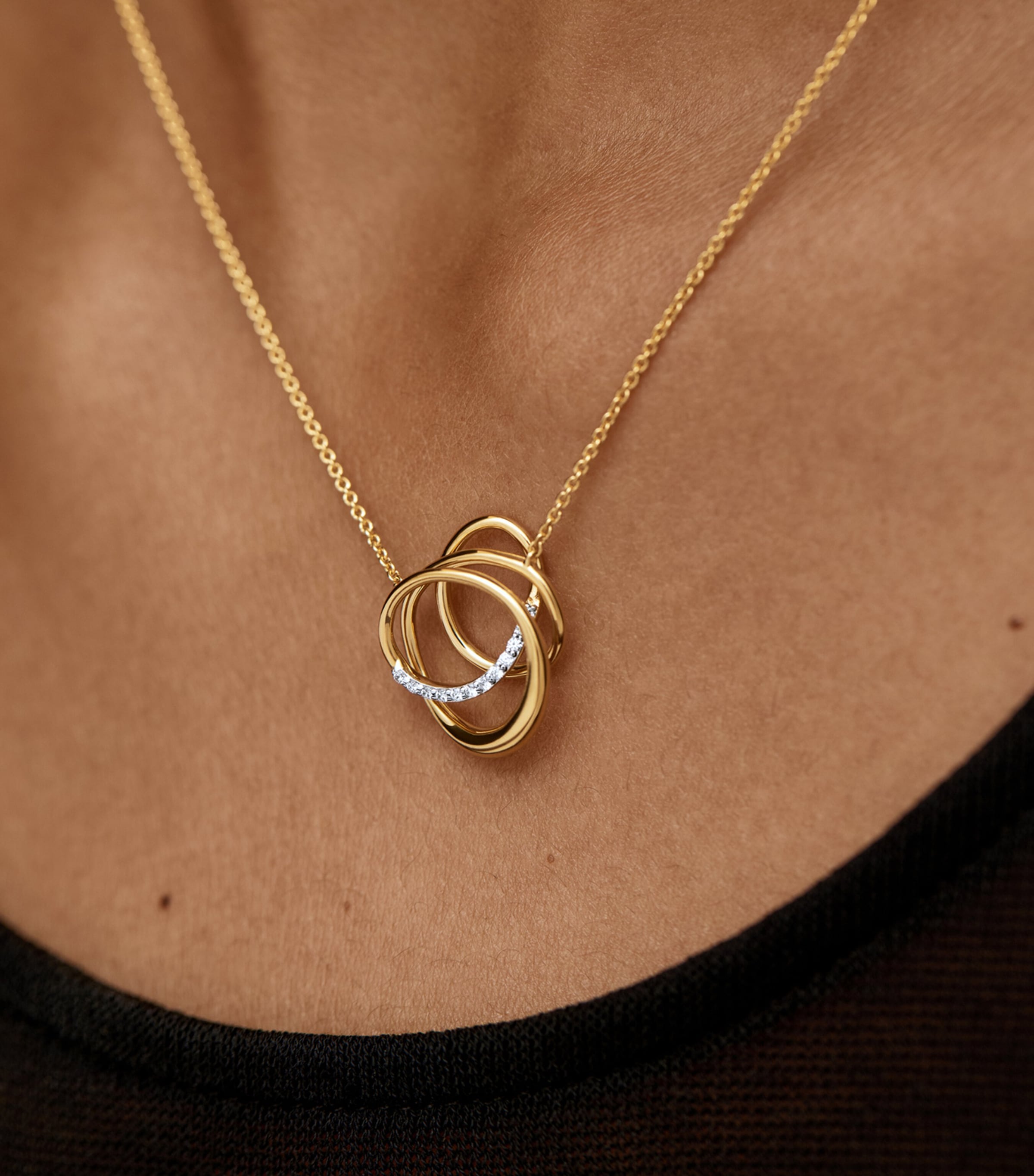 Monica Vinader Gold Vermeil and Diamond Nura Wrap Necklace Gold Vermeil Image 2