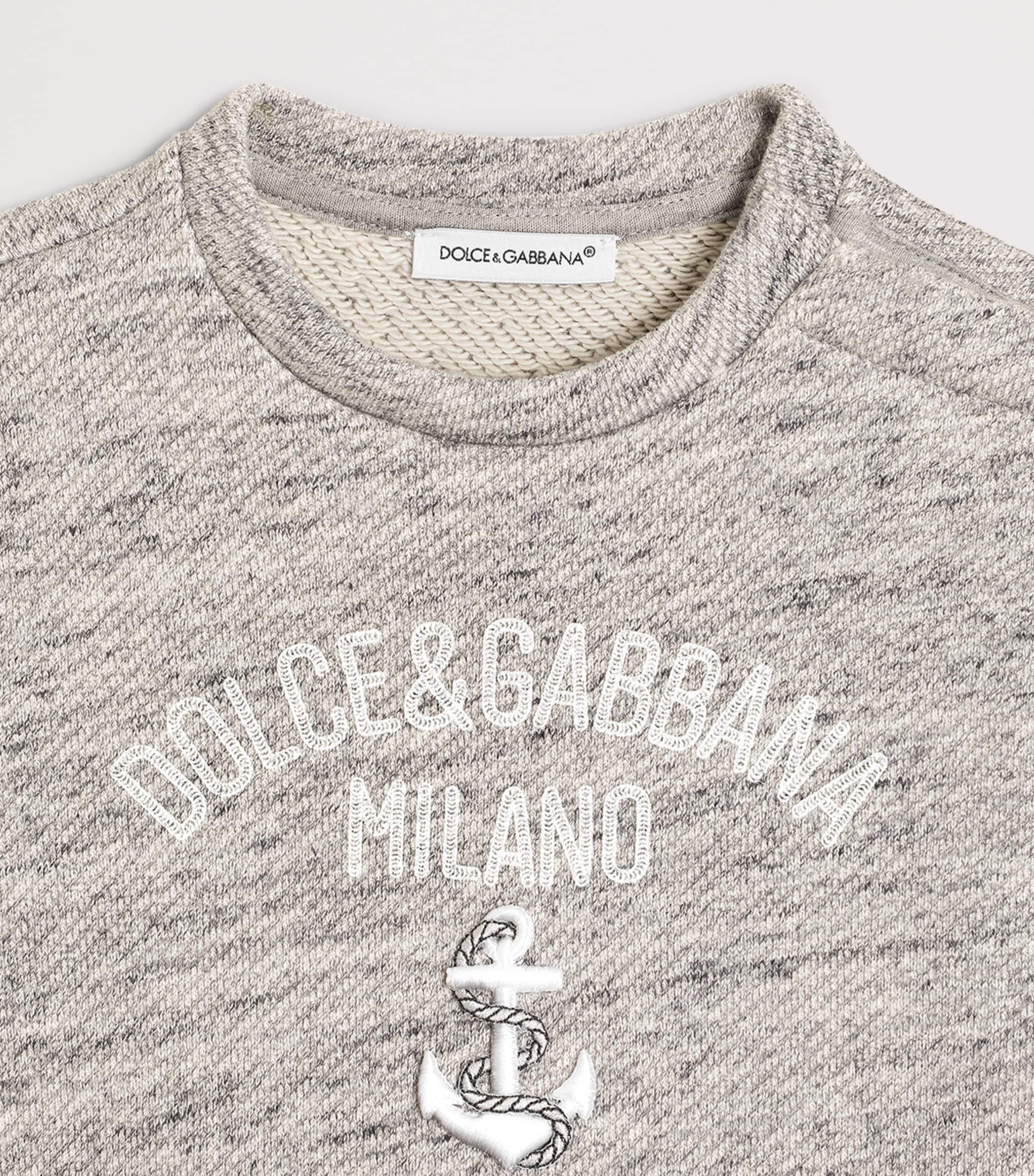 Dolce&Gabbana Kids Cotton Logo Sweatshirt (3-30 Months) Melange Grey Image 3