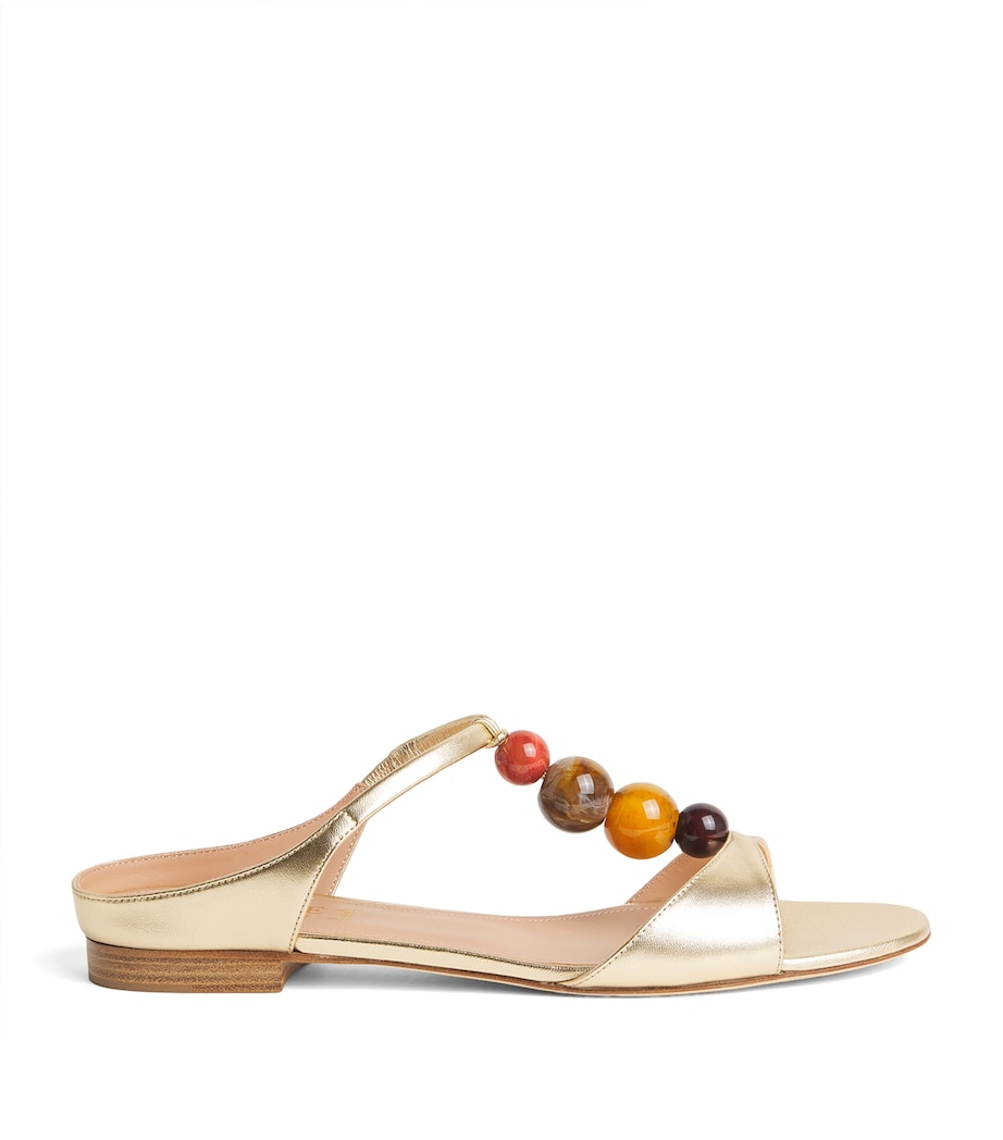 Malone Souliers x Harrods Metallic Leather Lena Sandals Antique Gold Image 1