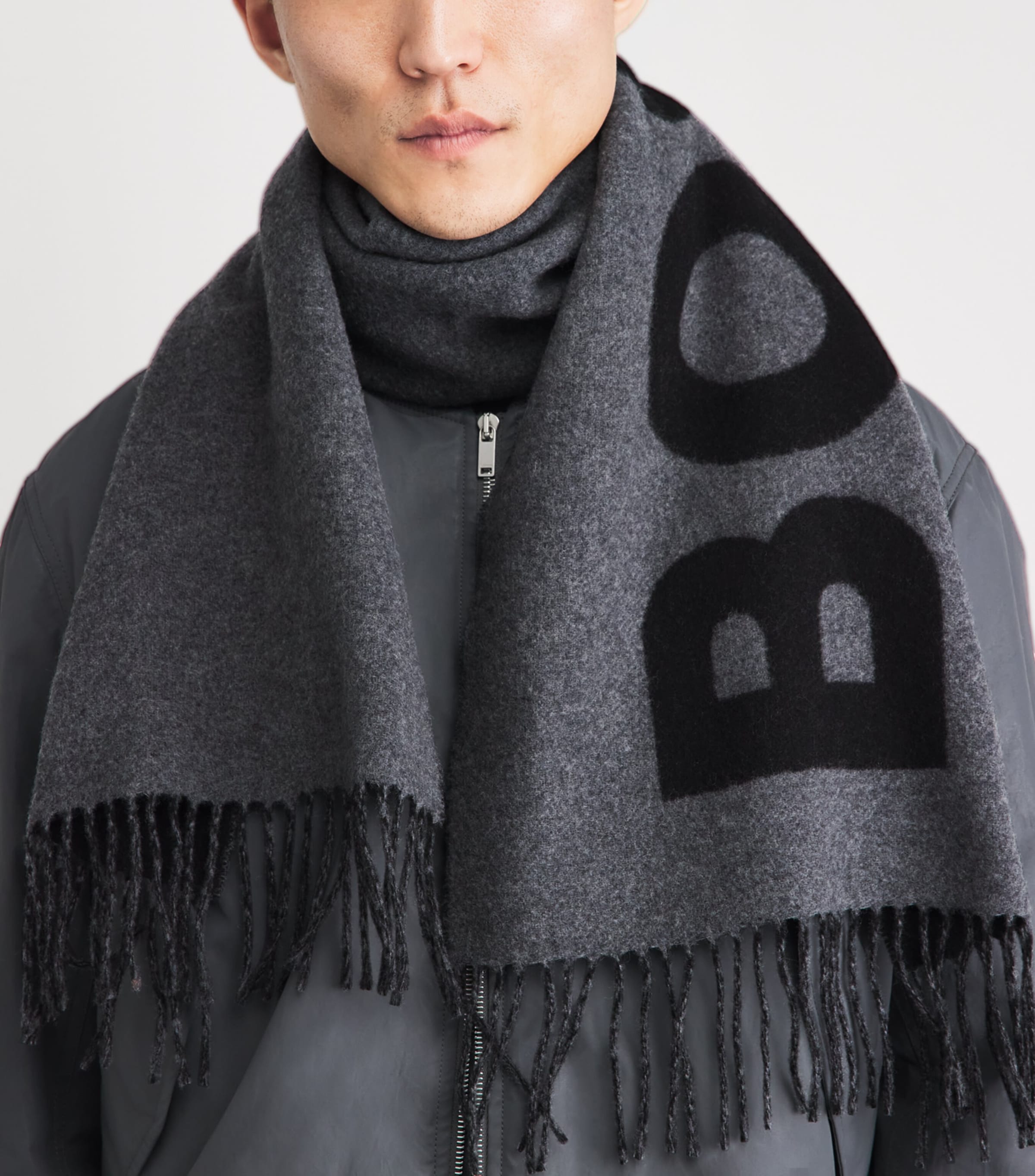 Wool-Blend Rikard Scarf 032MEDIUM GREY Image 2