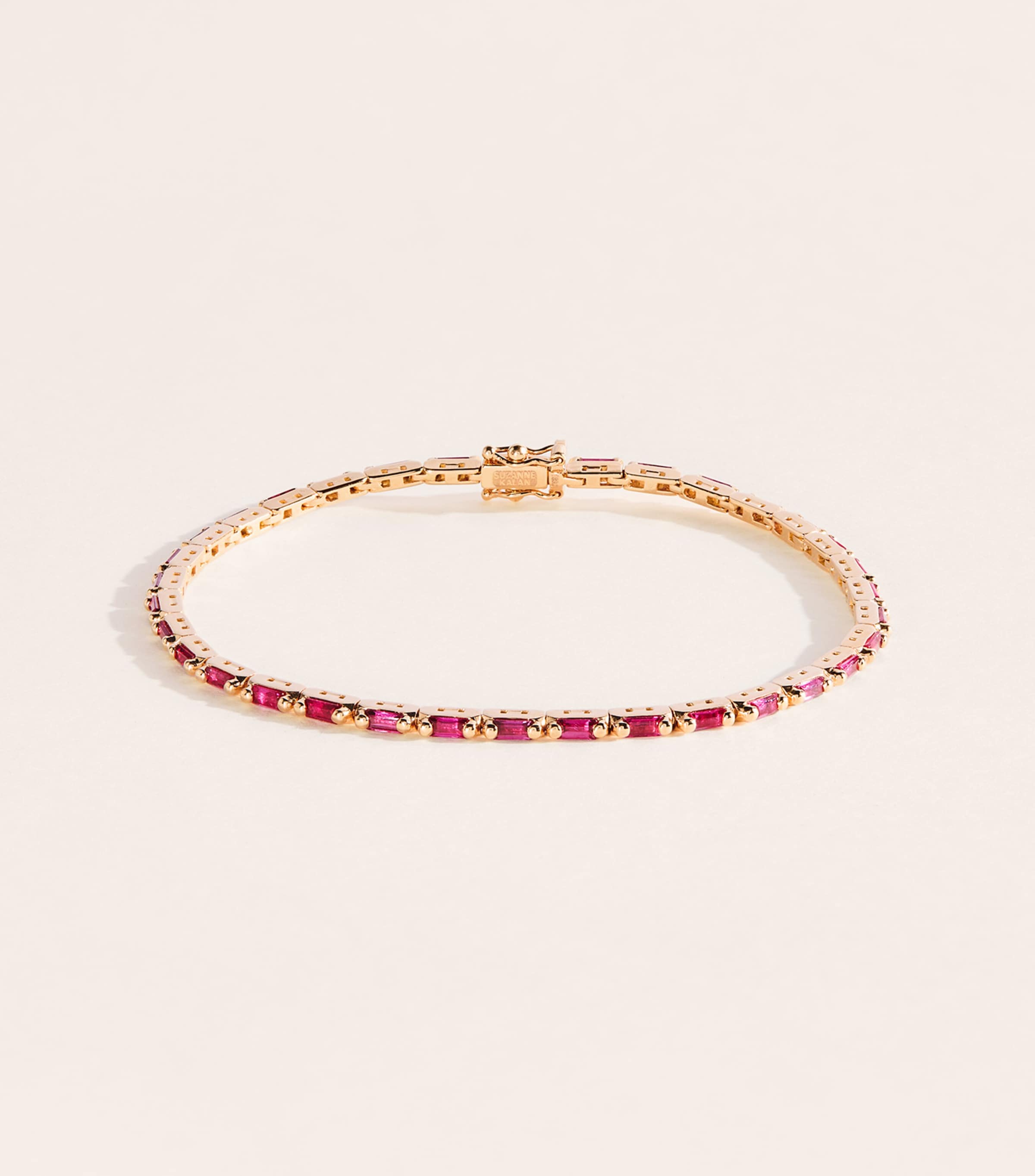 Suzanne Kalan Rose Gold and Ruby Bold Linear Tennis Bracelet Rg/r Image 1