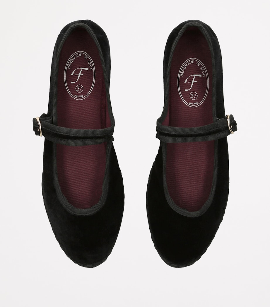 Flabelus Velvet Antonia Mary Janes Black Image 4