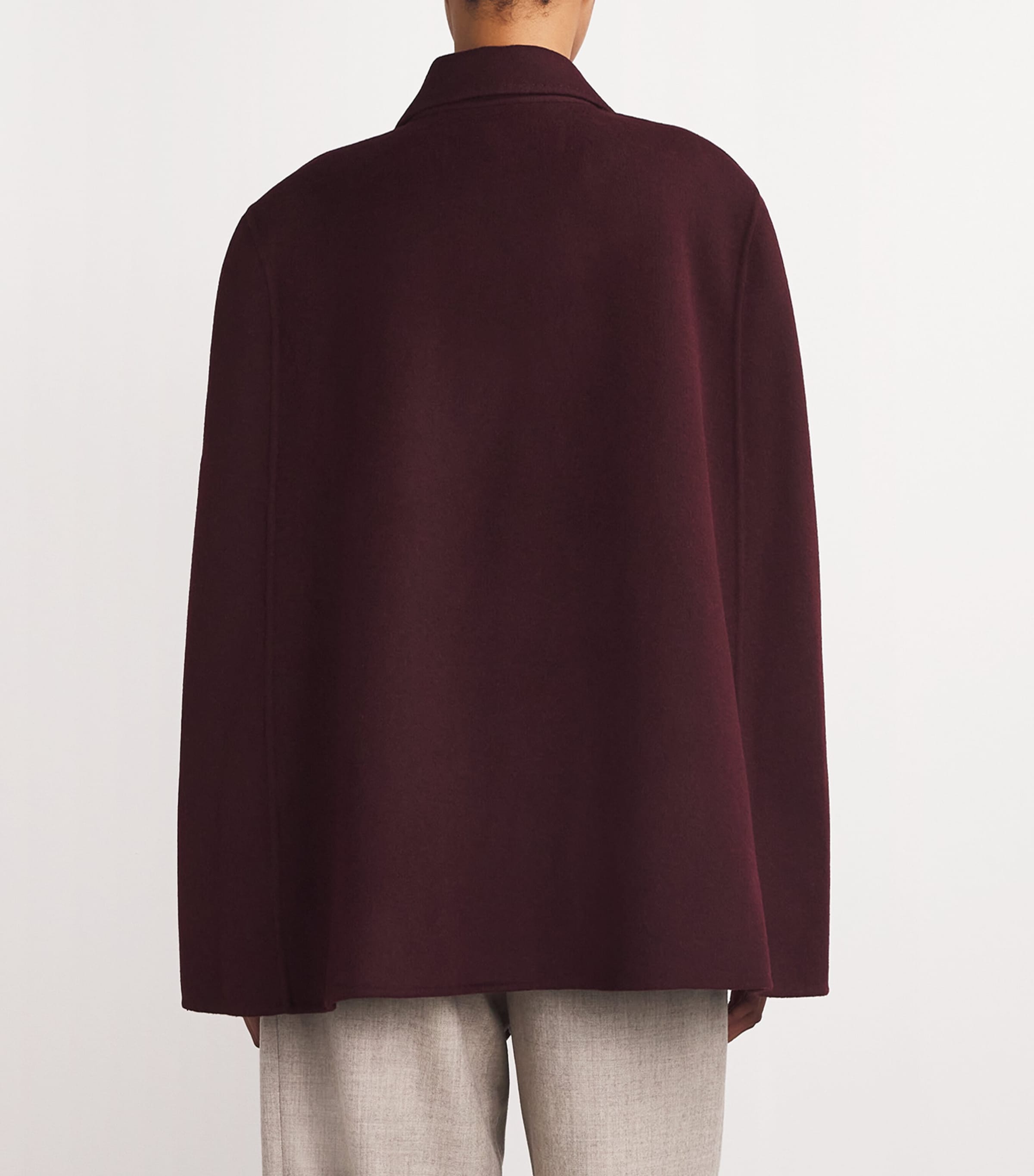 Cashmere Tie-Waist Cape MERLOT Image 4
