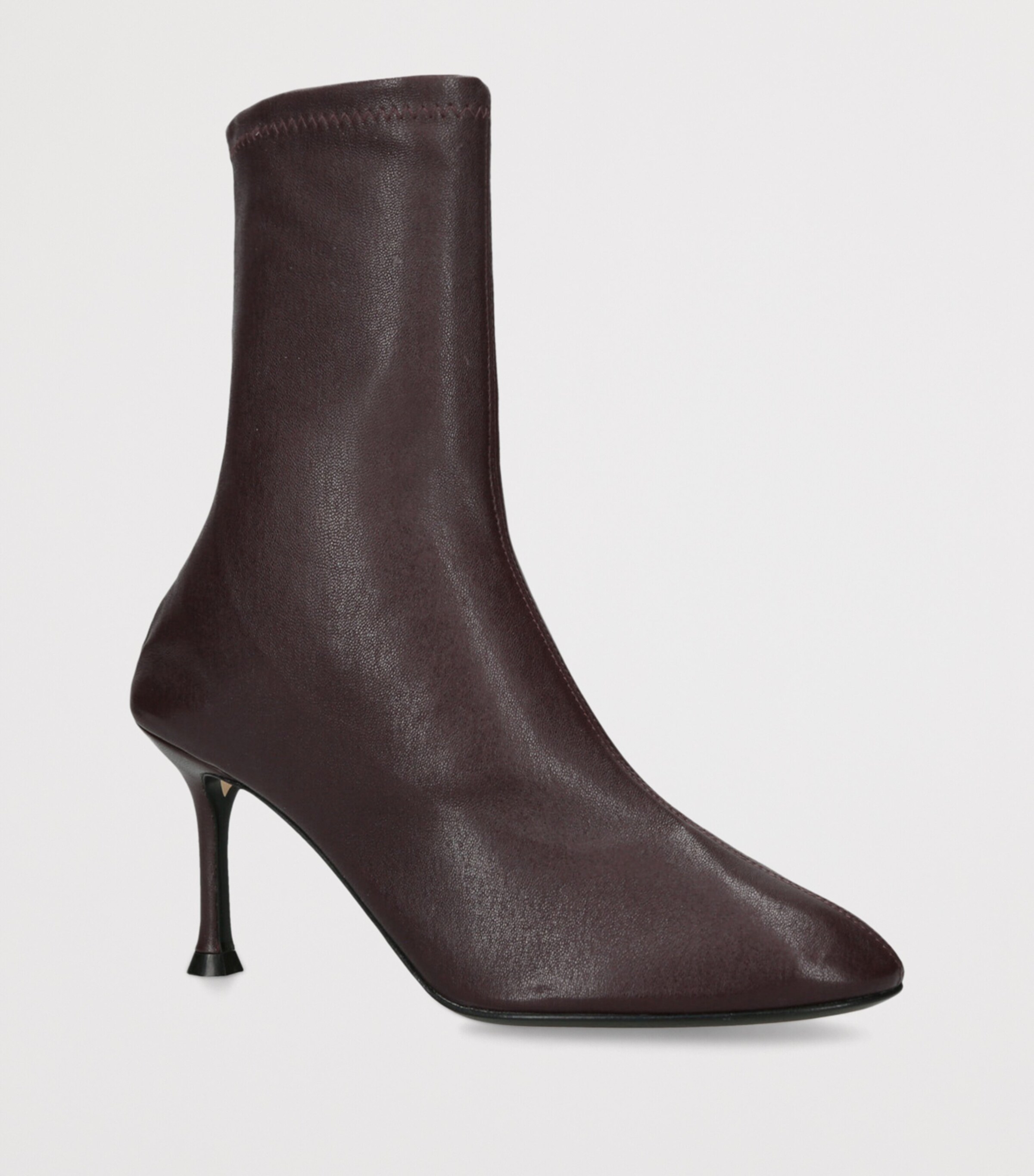Leather Etienne Ankle Boots 75 WINE Image 3