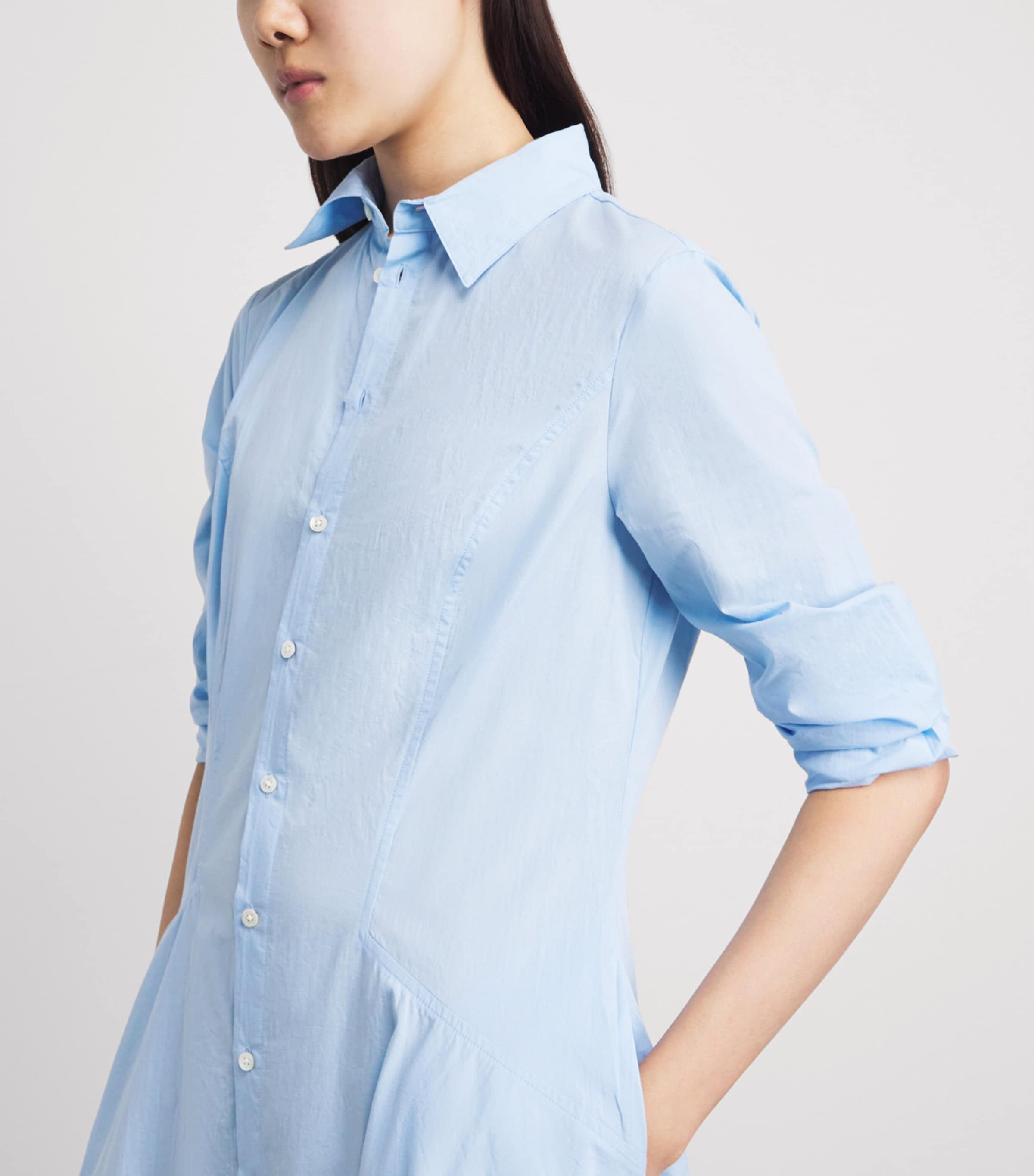 Polo Ralph Lauren Womens Cotton Panelled Midi Dress Southport Blue Image 3