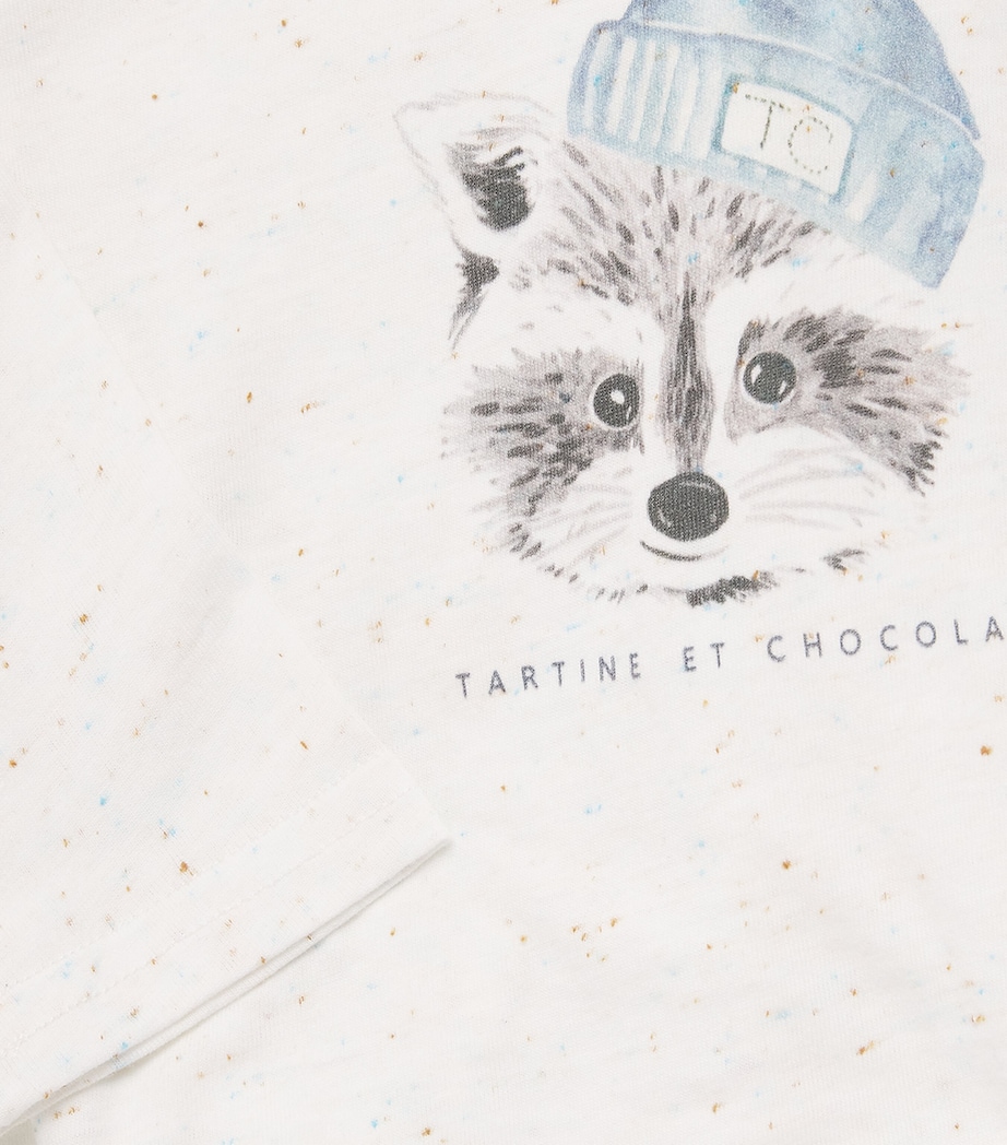 Cotton-Blend Raccoon Print T-Shirt (3 Months-4 Years) 13NACRE Image 3