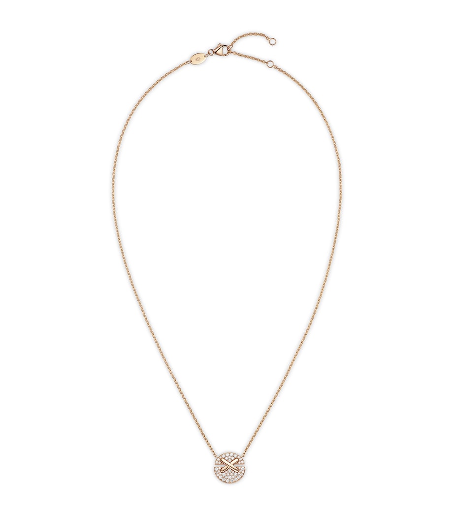 Small Rose Gold and Diamond Harmony Pendant Necklace PINK GOLD Image 1