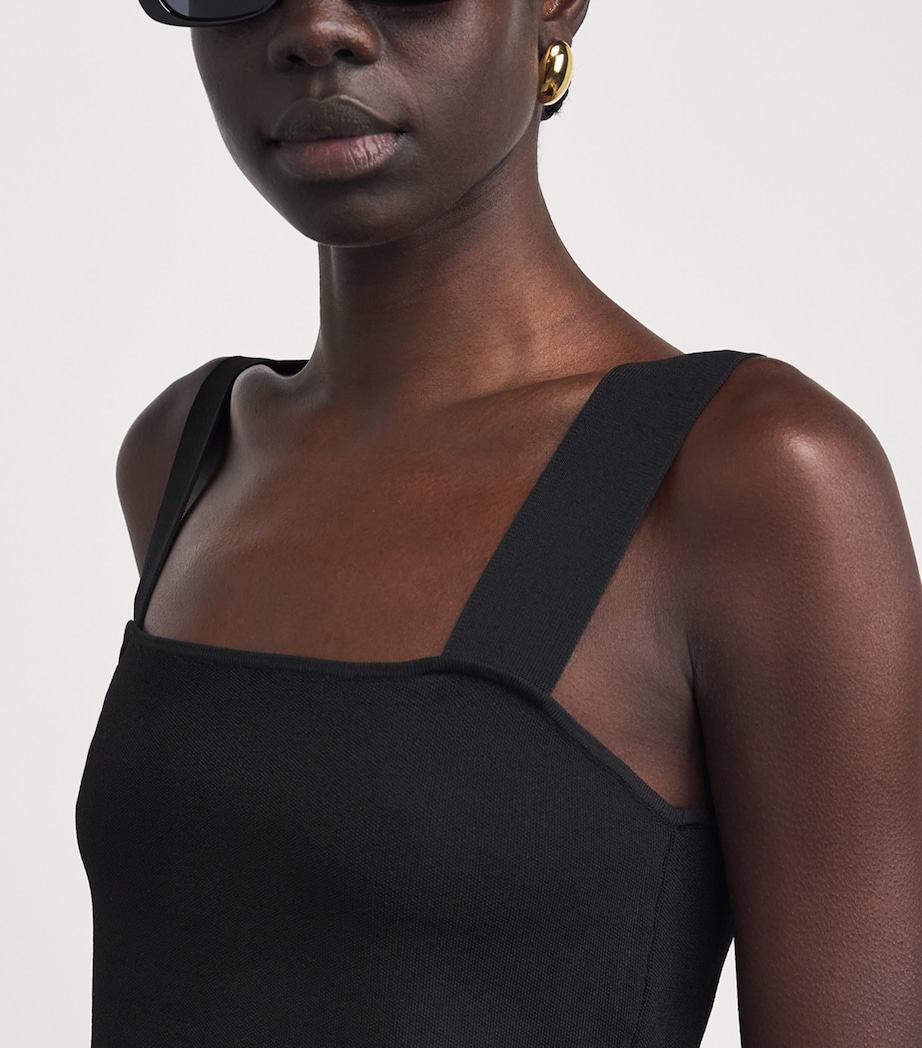 Maje Womens Square-Neck Crop Top Black Image 3